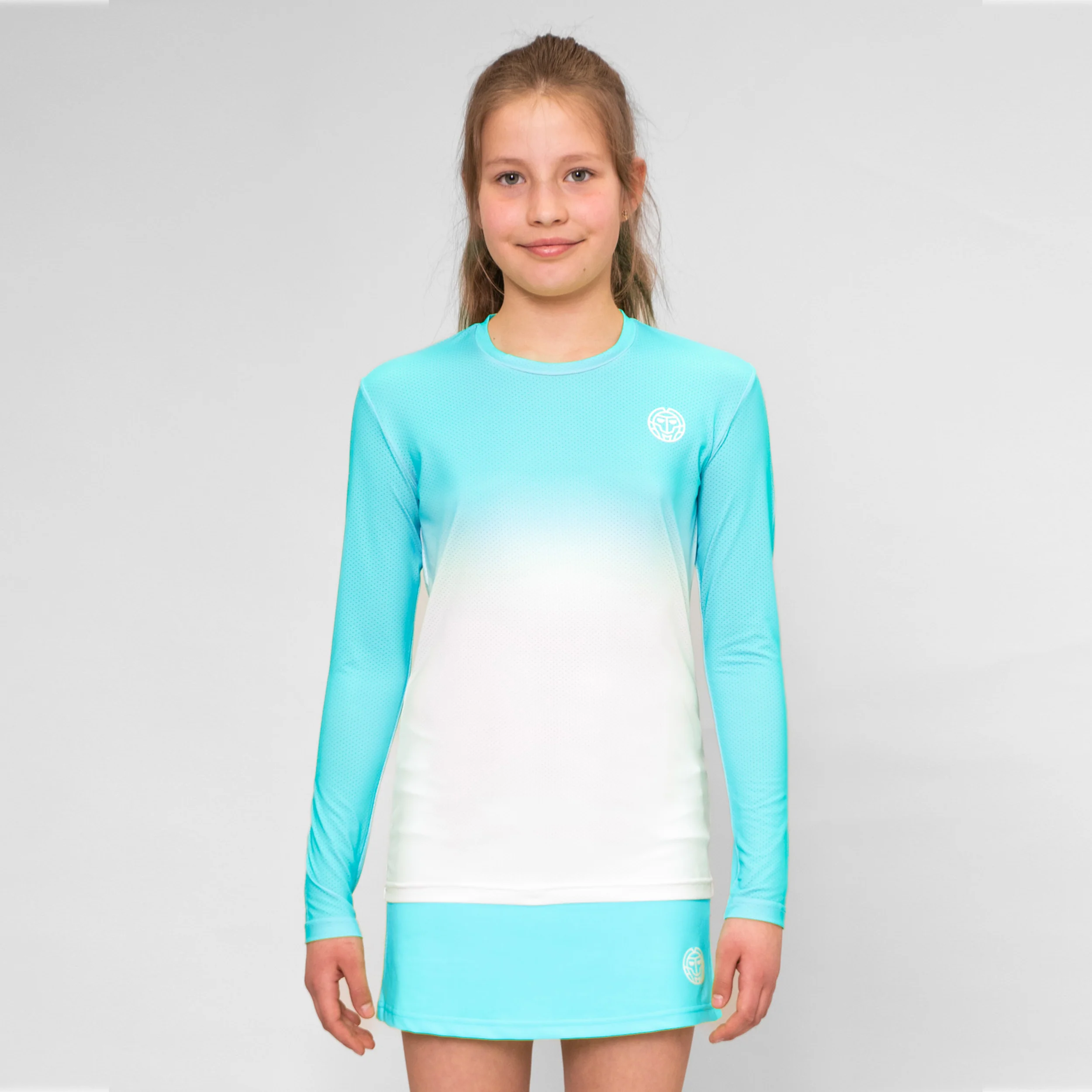 Crew Gradiant Longsleeve Mädchen-Türkis,Weiß - Image 5