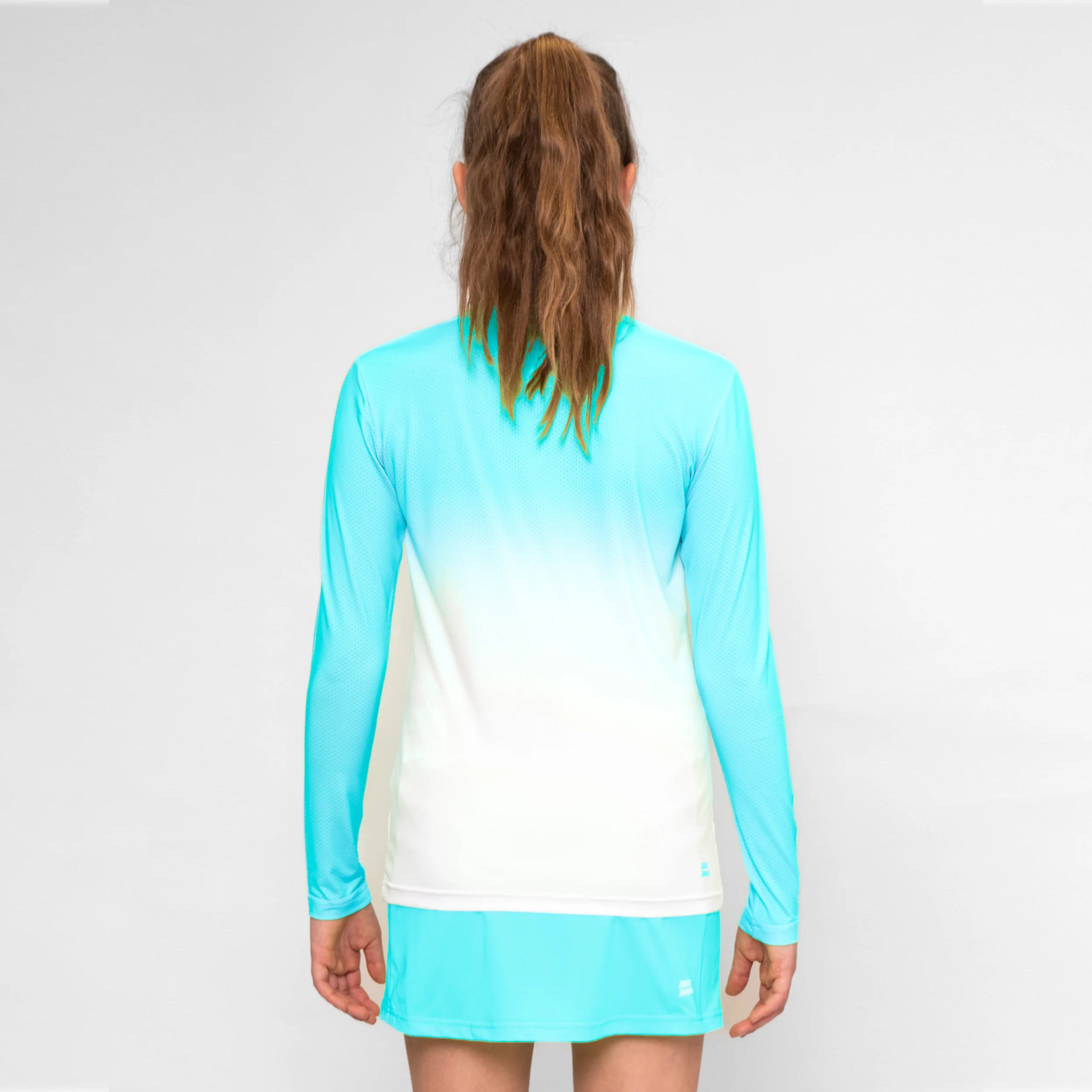 Crew Gradiant Longsleeve Mädchen-Türkis,Weiß - Image 6