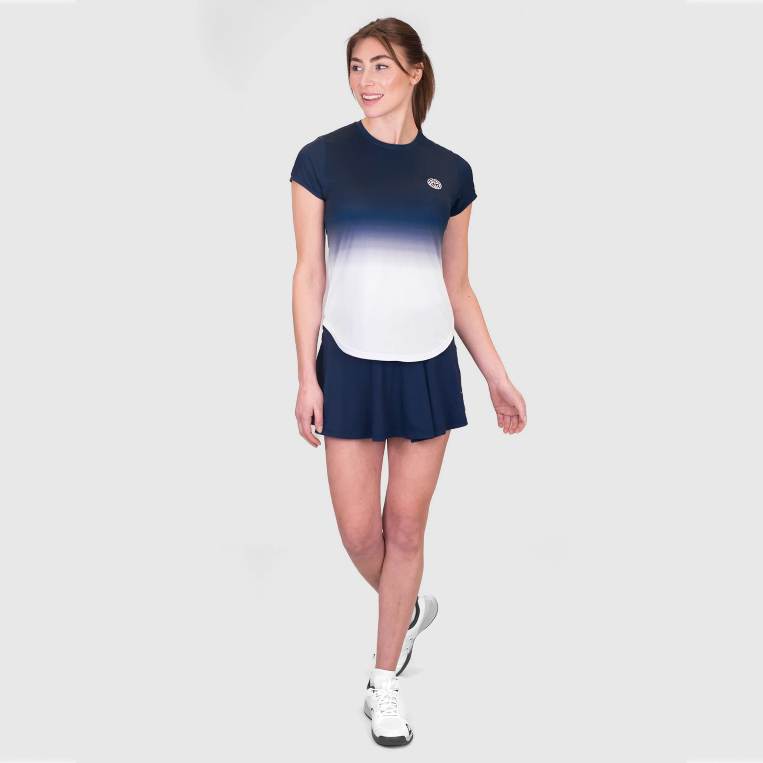 Crew Gradiant T-Shirt Damen-Dunkelblau,Weiß - Image 8
