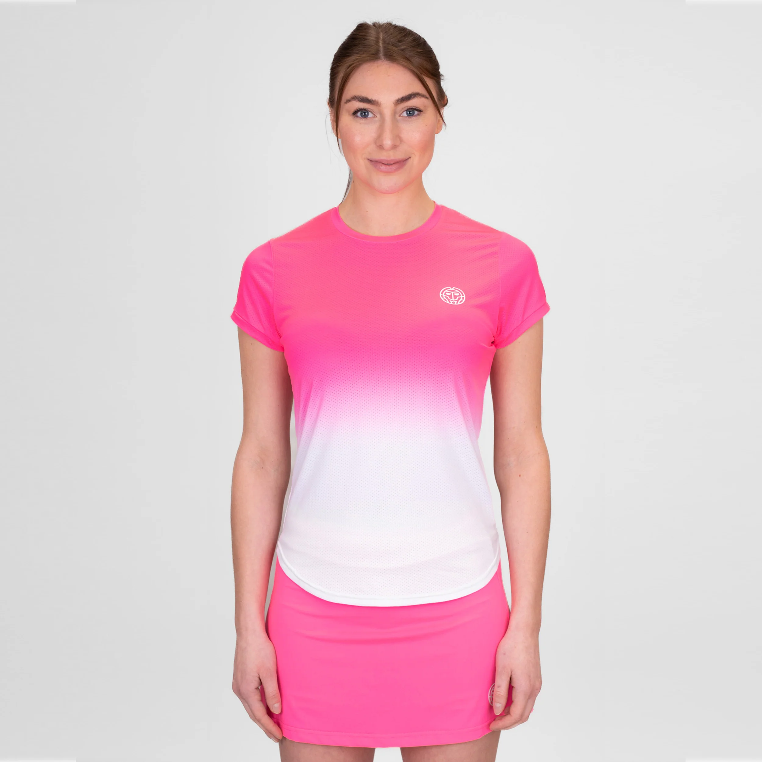 Crew Gradiant T-Shirt Damen-Pink,Weiß