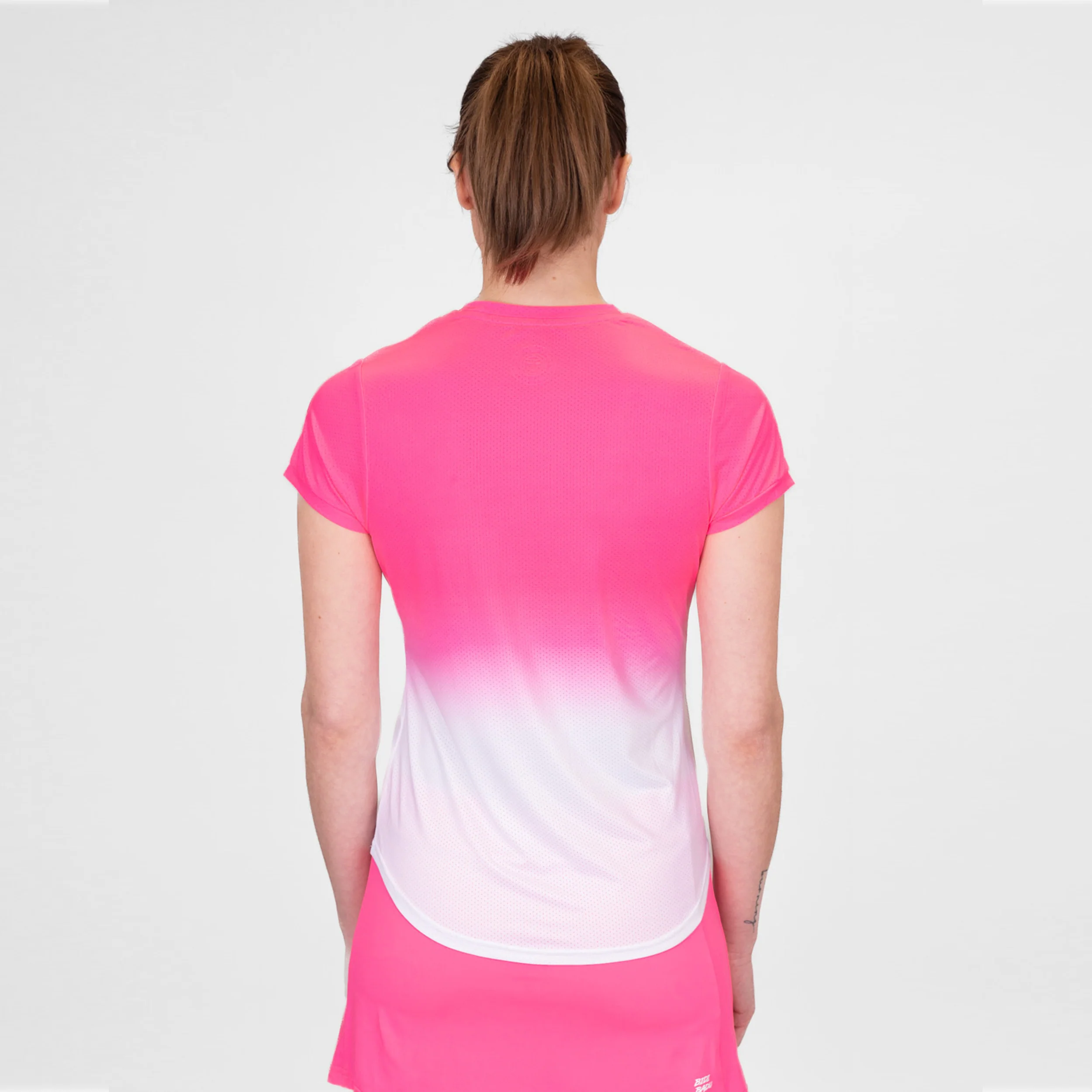 Crew Gradiant T-Shirt Damen-Pink,Weiß - Image 2