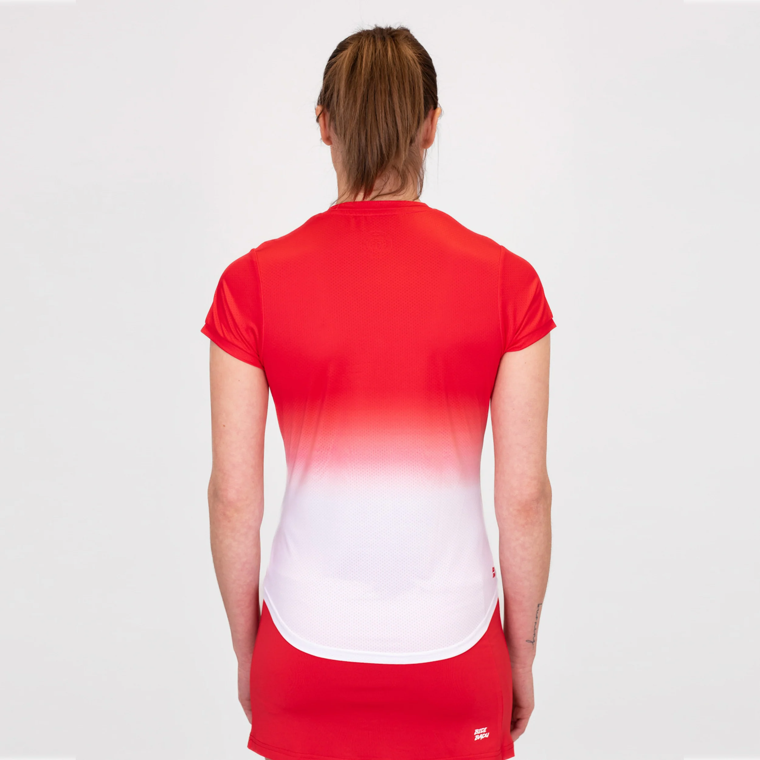 Crew Gradiant T-Shirt Damen-Rot,Weiß - Image 2