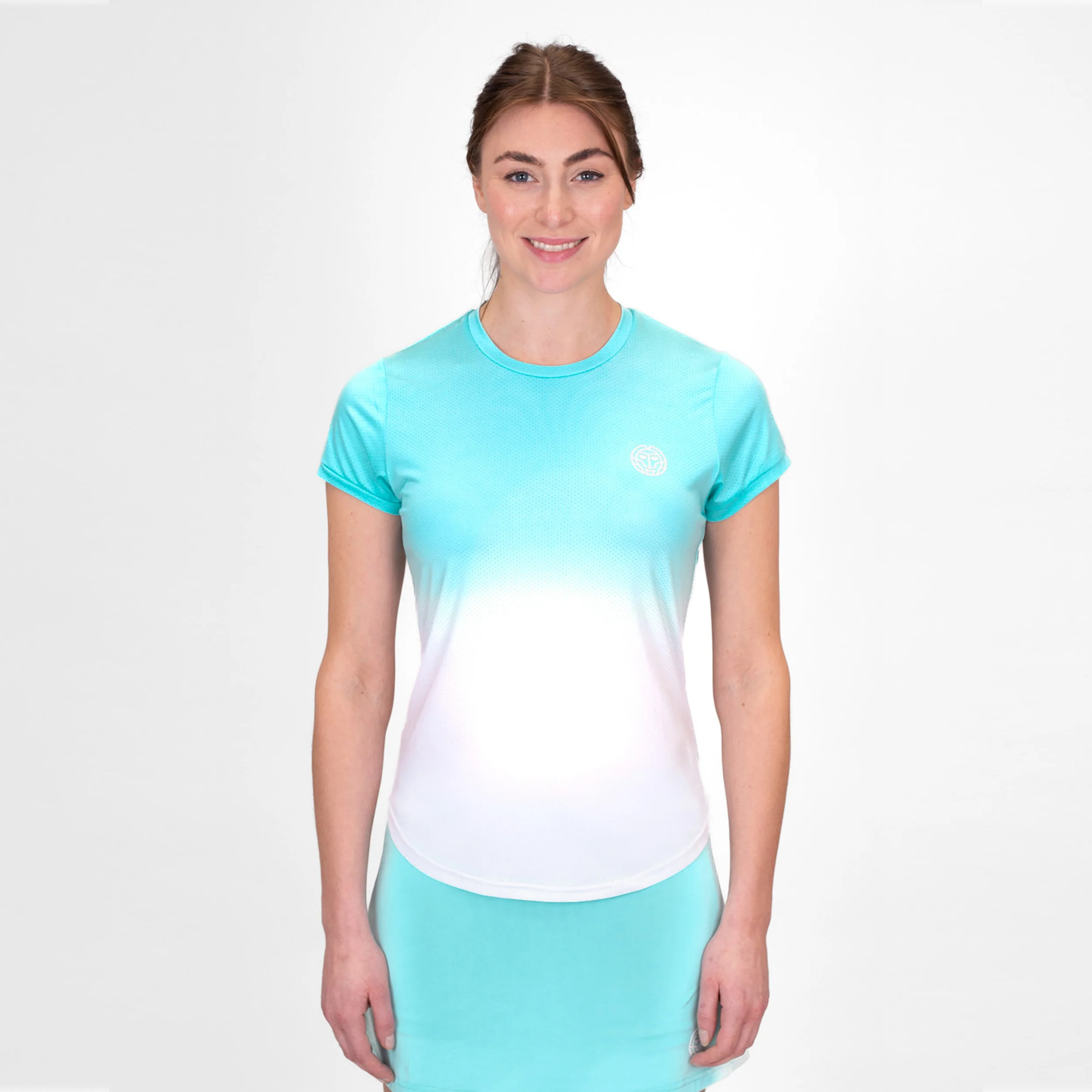 Crew Gradiant T-Shirt Damen-Türkis,Weiß - Image 6