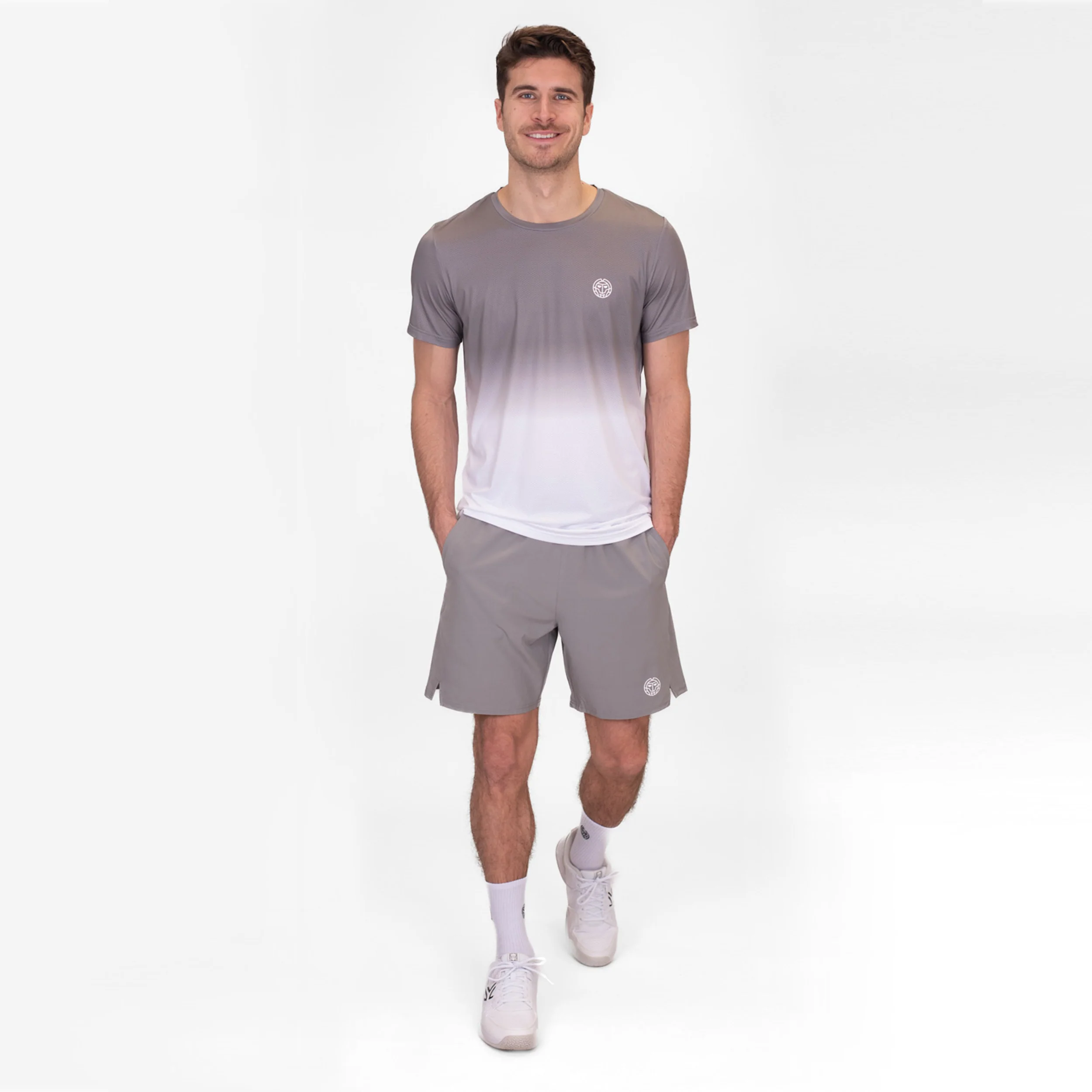 Crew Gradiant T-Shirt Herren-Grau,Weiß - Image 7