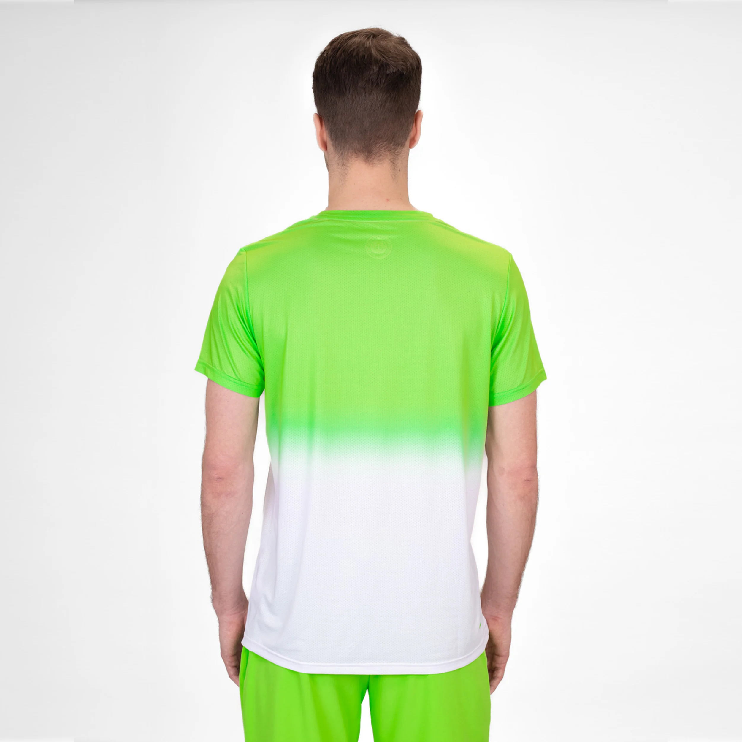 Crew Gradiant T-Shirt Herren-Neongrün,Weiß - Image 2