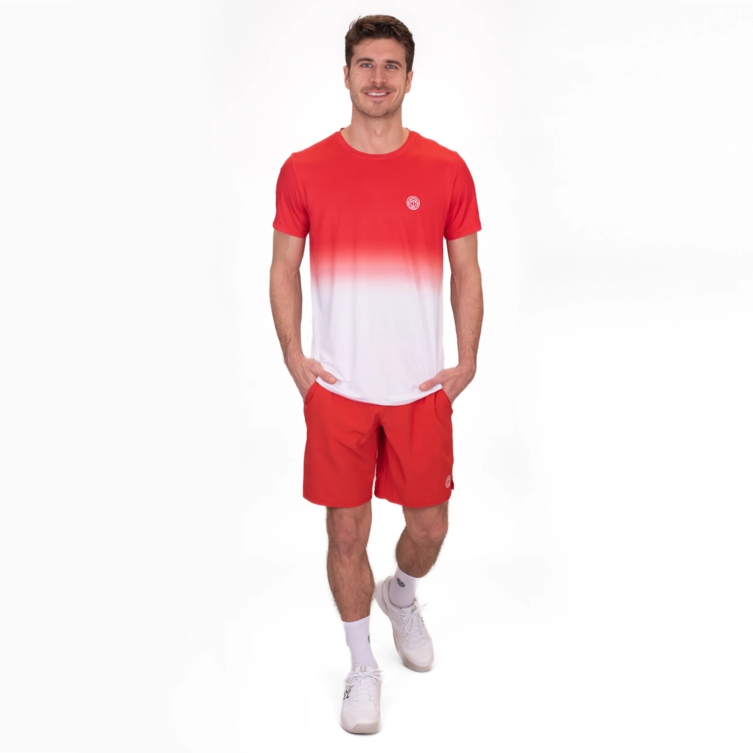 Crew Gradiant T-Shirt Herren-Rot,Weiß - Image 8