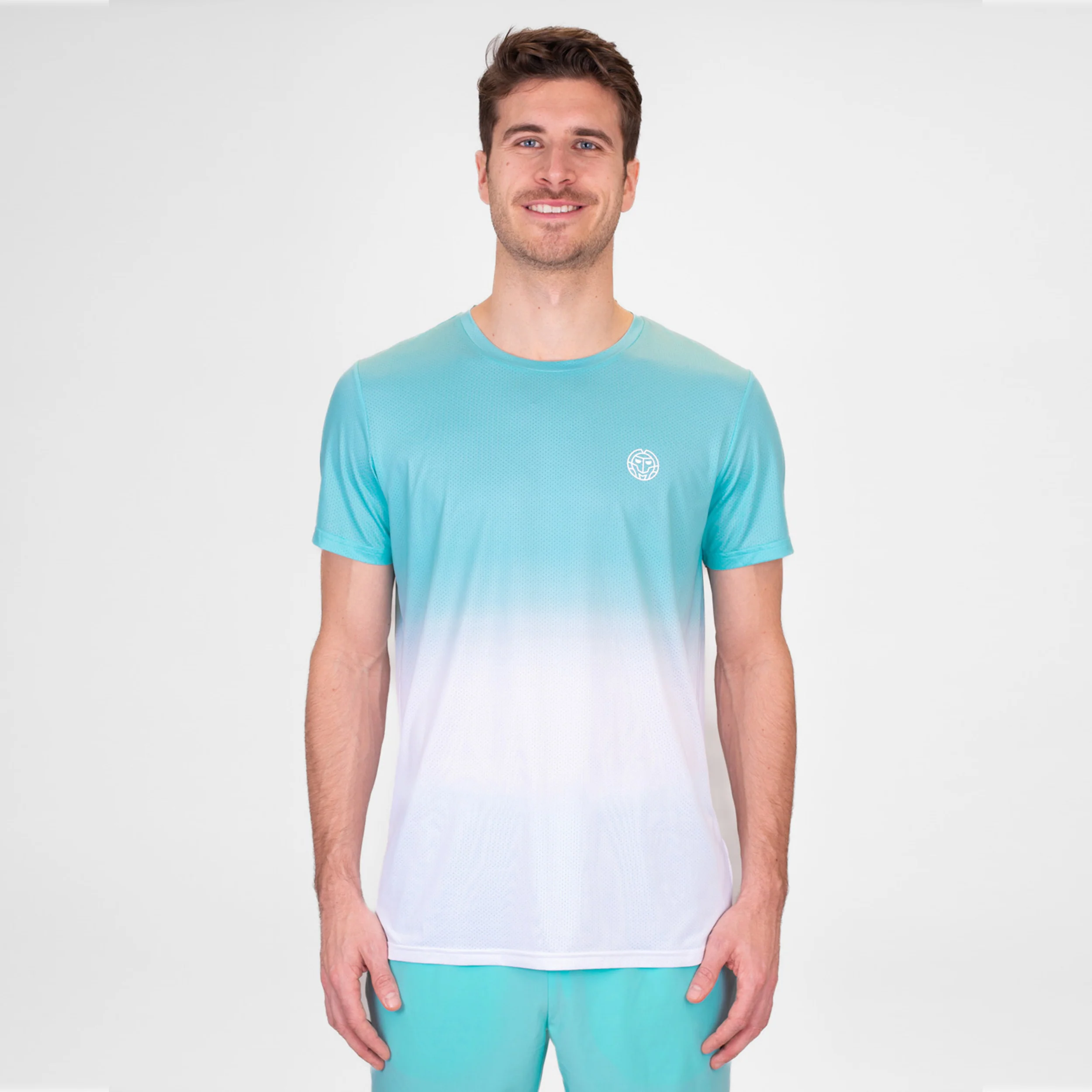 Crew Gradiant T-Shirt Herren-Türkis,Weiß - Image 5