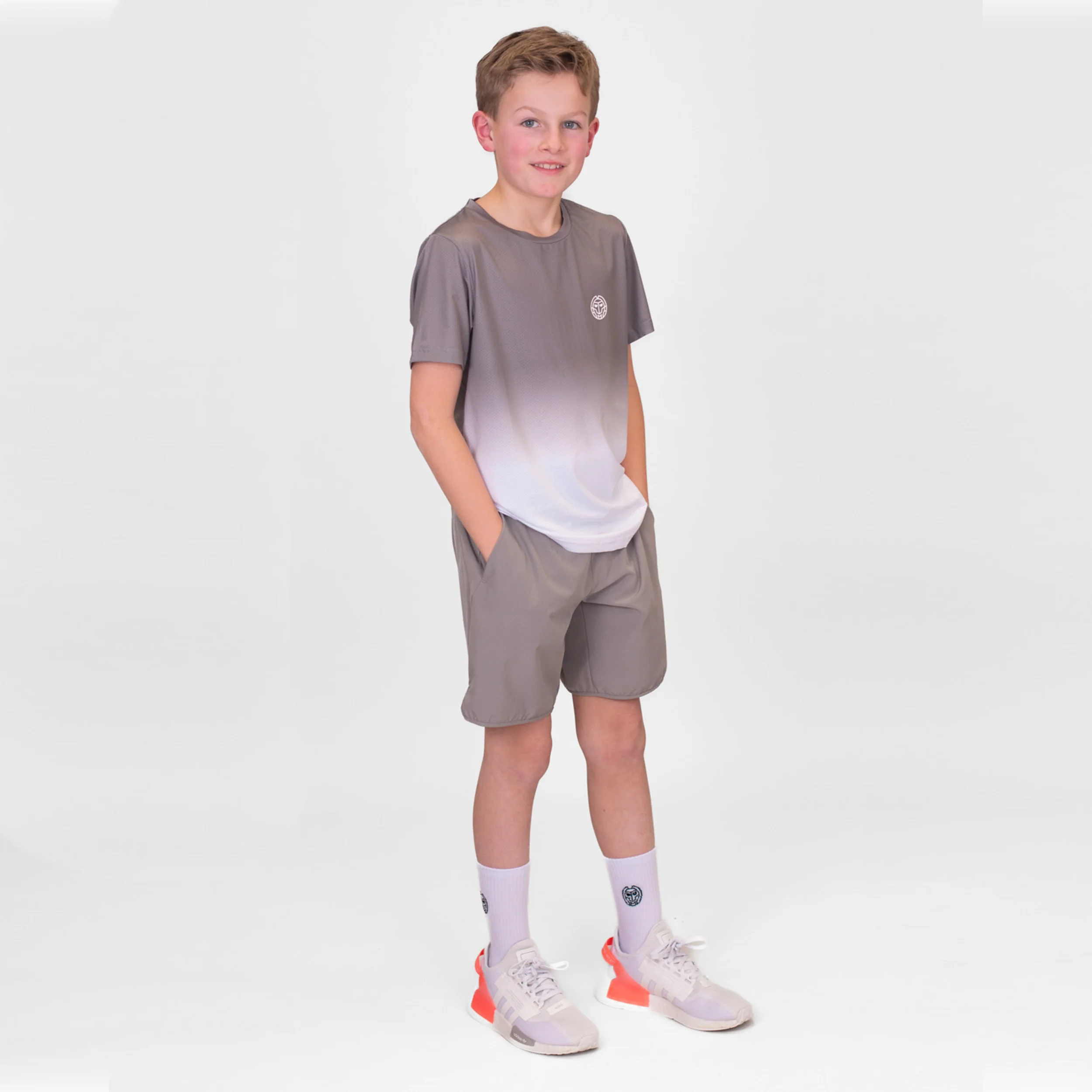Crew Gradiant T-Shirt Jungen-Grau,Weiß - Image 7