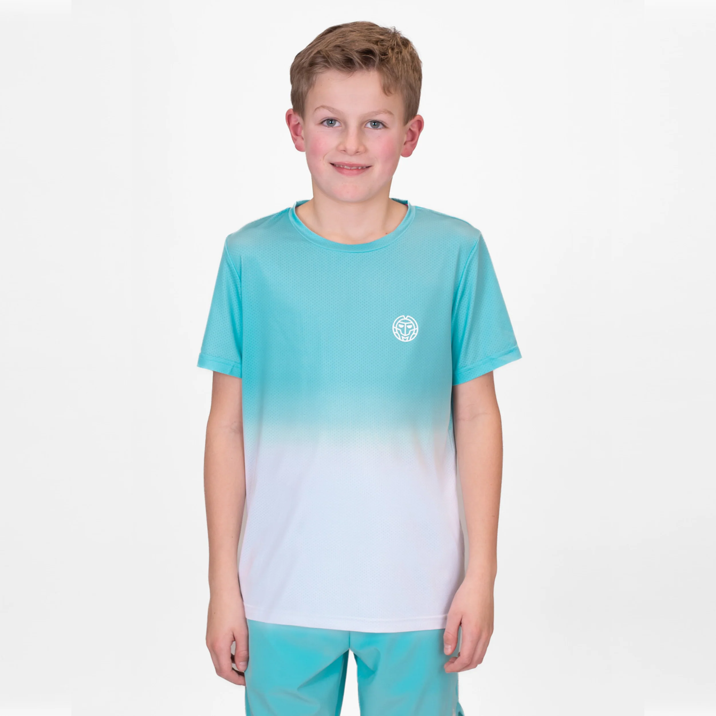 Crew Gradiant T-Shirt Jungen-Türkis,Weiß - Image 5