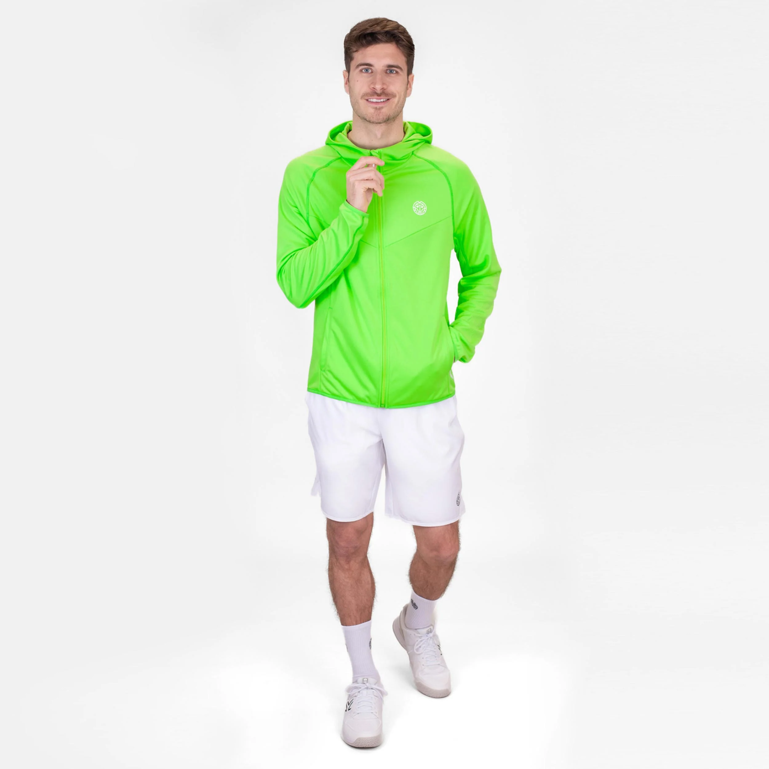 Crew Hood Sweatjacke Herren-Neongrün - Image 4
