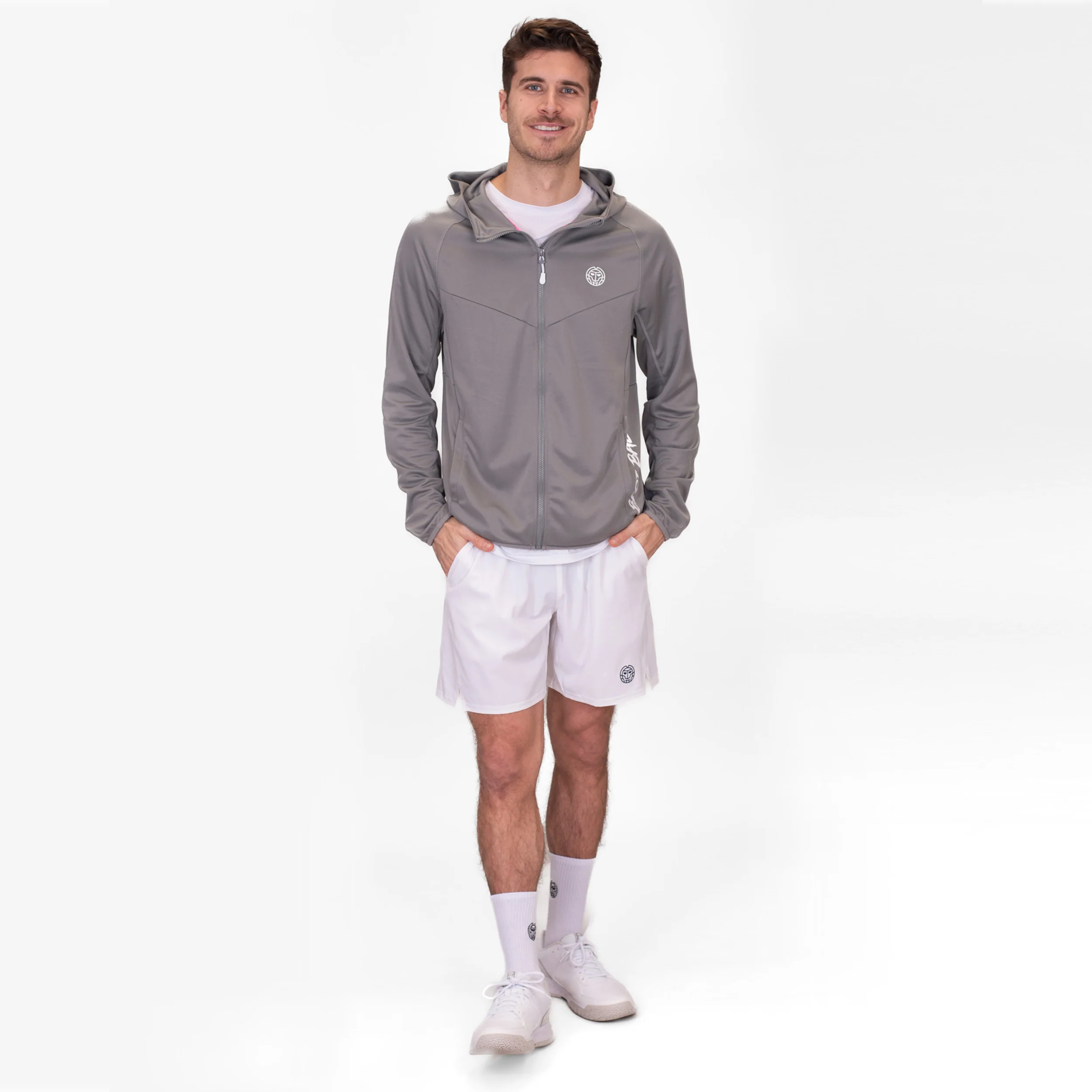 Crew Hood Trainingsjacke Herren-Grau - Image 9