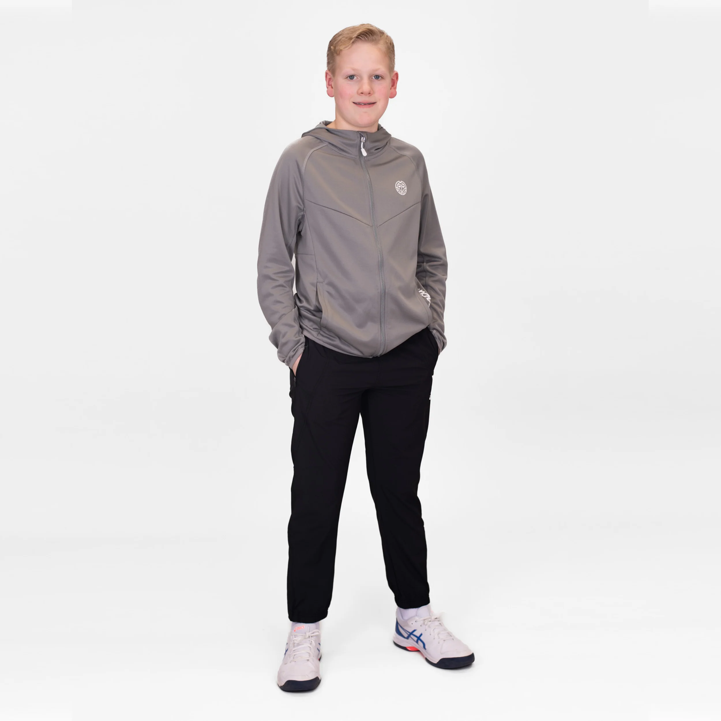 Crew Hood Trainingsjacke Jungen-Grau - Image 9