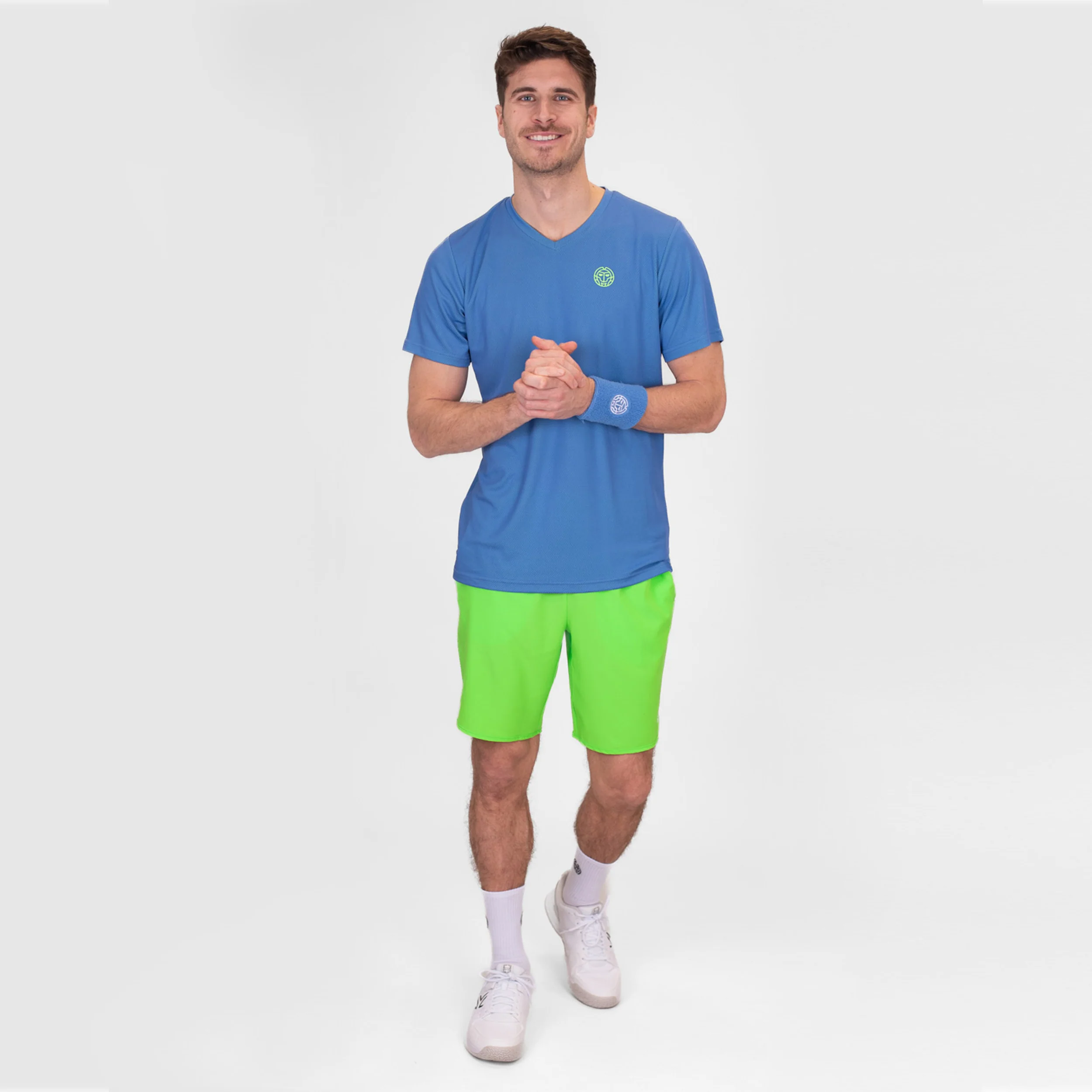 Crew Inside Out V-Neck T-Shirt Herren-Blau,Neongrün - Image 7