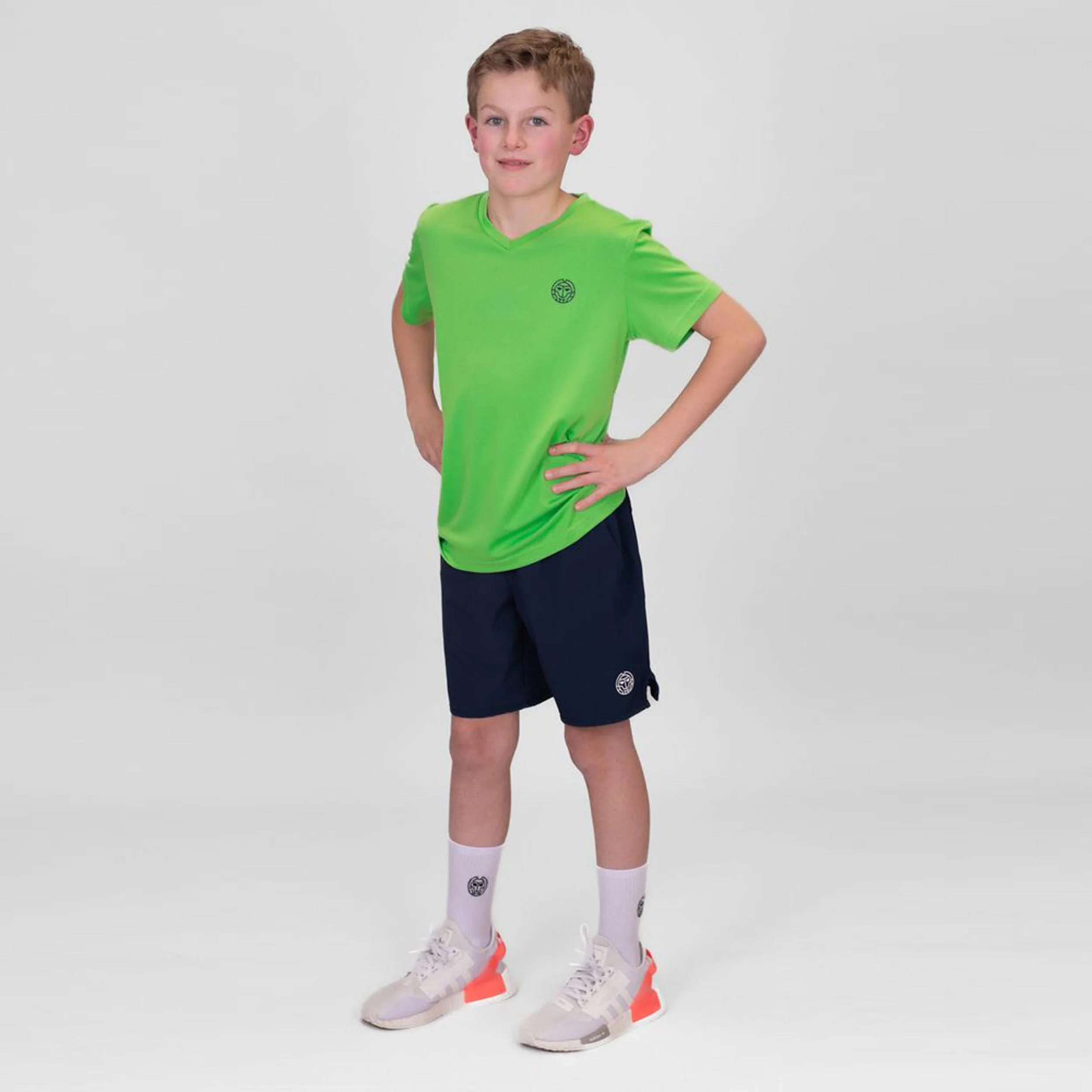 Crew Inside Out V-Neck T-Shirt Jungen-Neongrün,Dunkelblau - Image 6