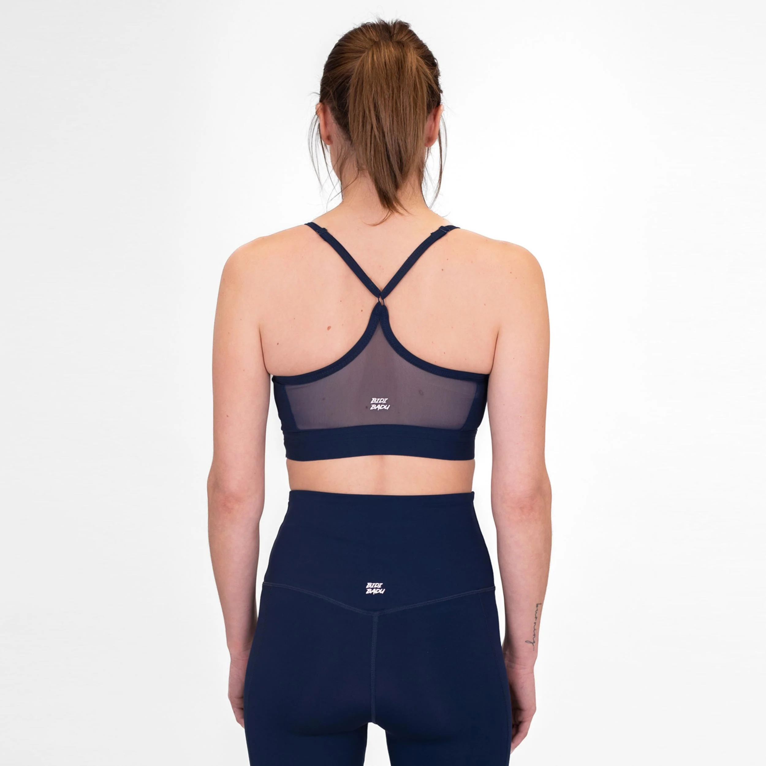 Crew Low Support Strappy Sport-BH Damen-Dunkelblau - Image 4