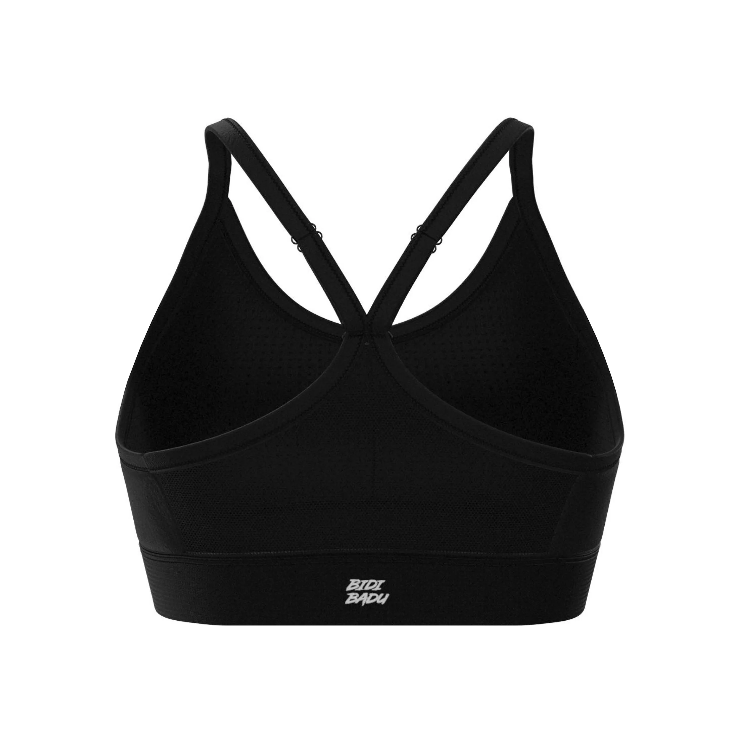 Crew Low Support Strappy Sport-BH Damen-Schwarz - Image 2