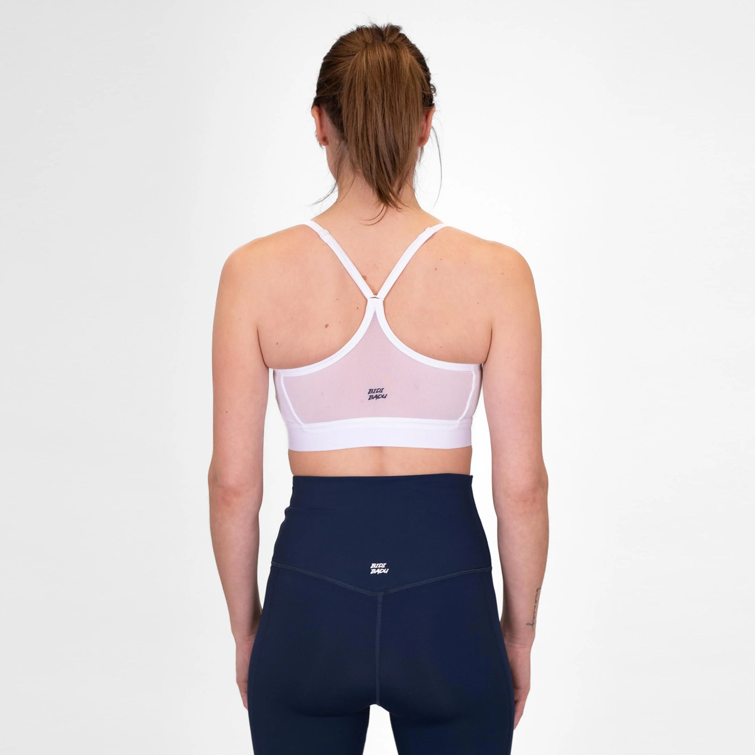 Crew Low Support Strappy Sport-BH Damen-Weiß - Image 4