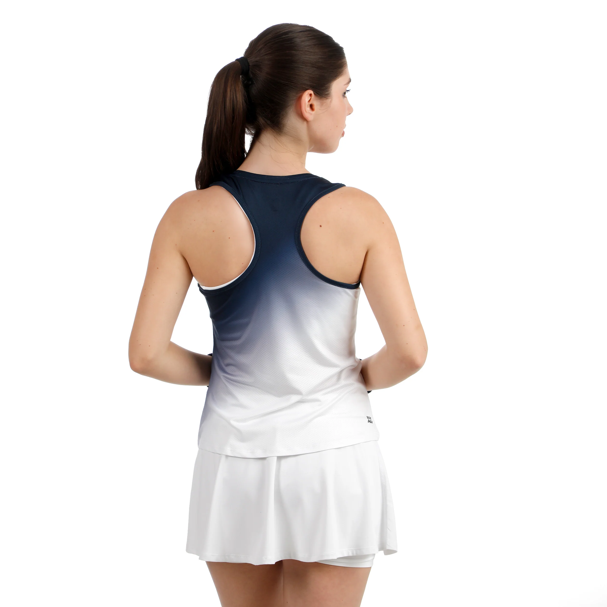 Crew Racerback Tank-Top Damen-dunkelblau, weiß - Image 2