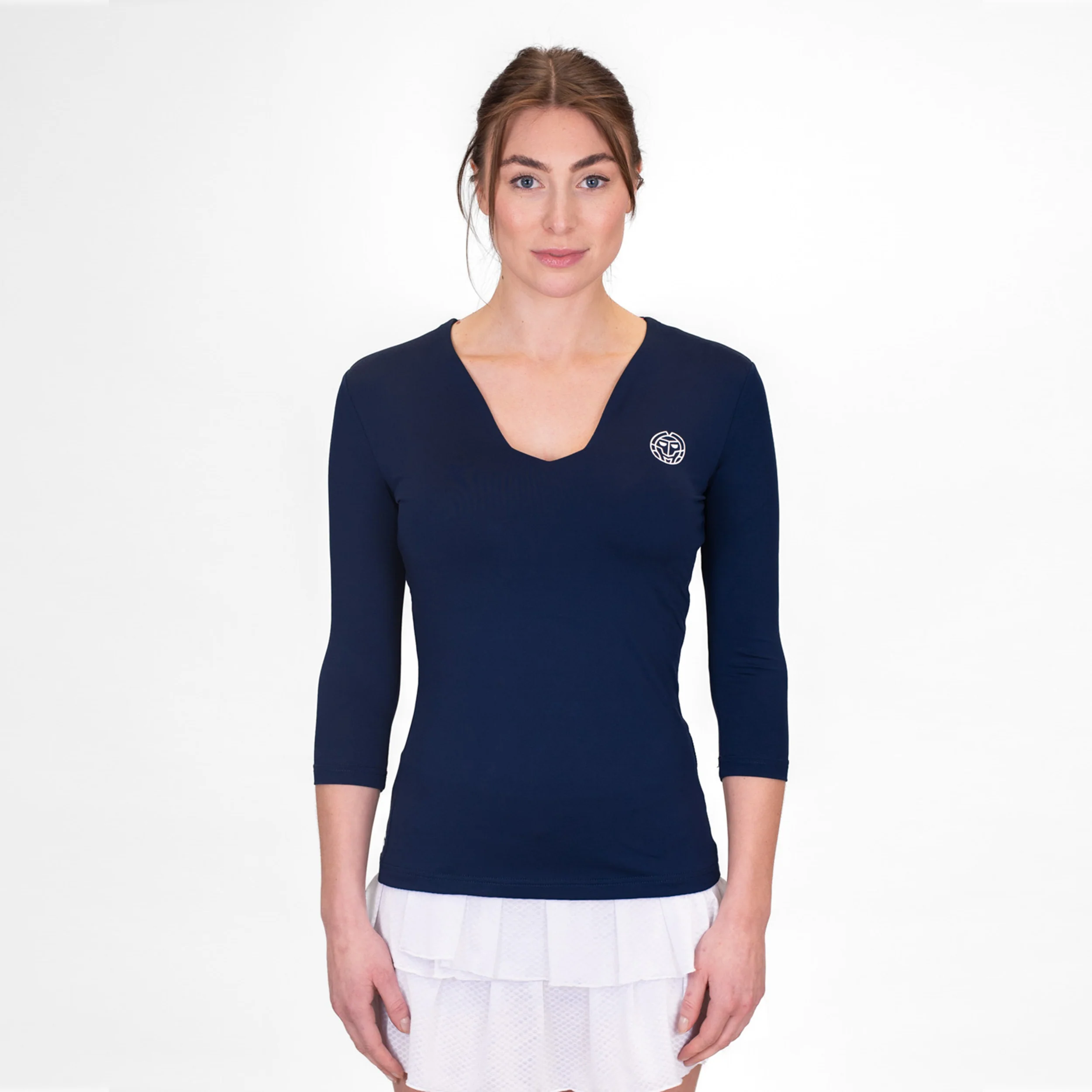 Crew V-Neck Longsleeve Damen-Dunkelblau - Image 5
