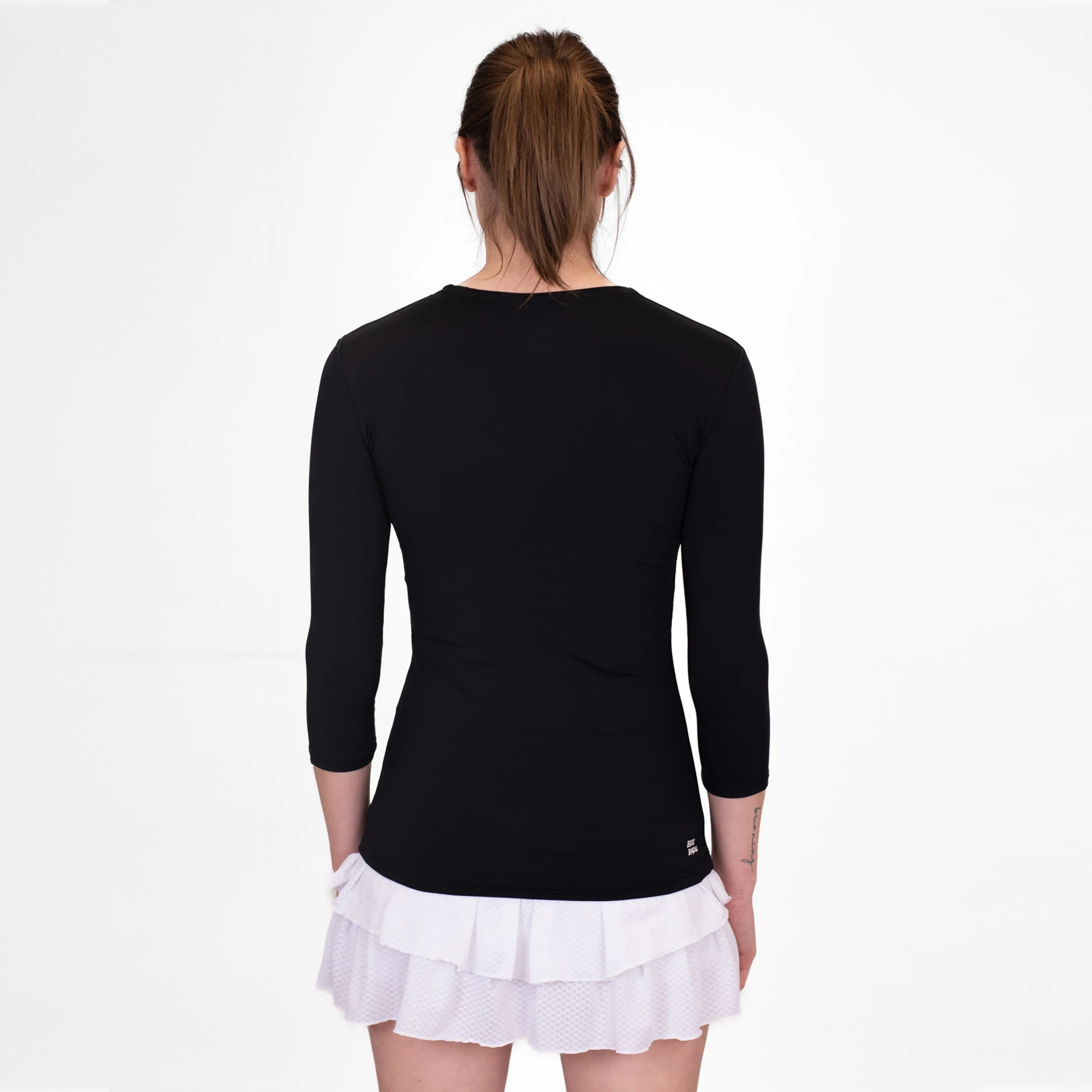 Crew V-Neck Longsleeve Damen-Schwarz - Image 2