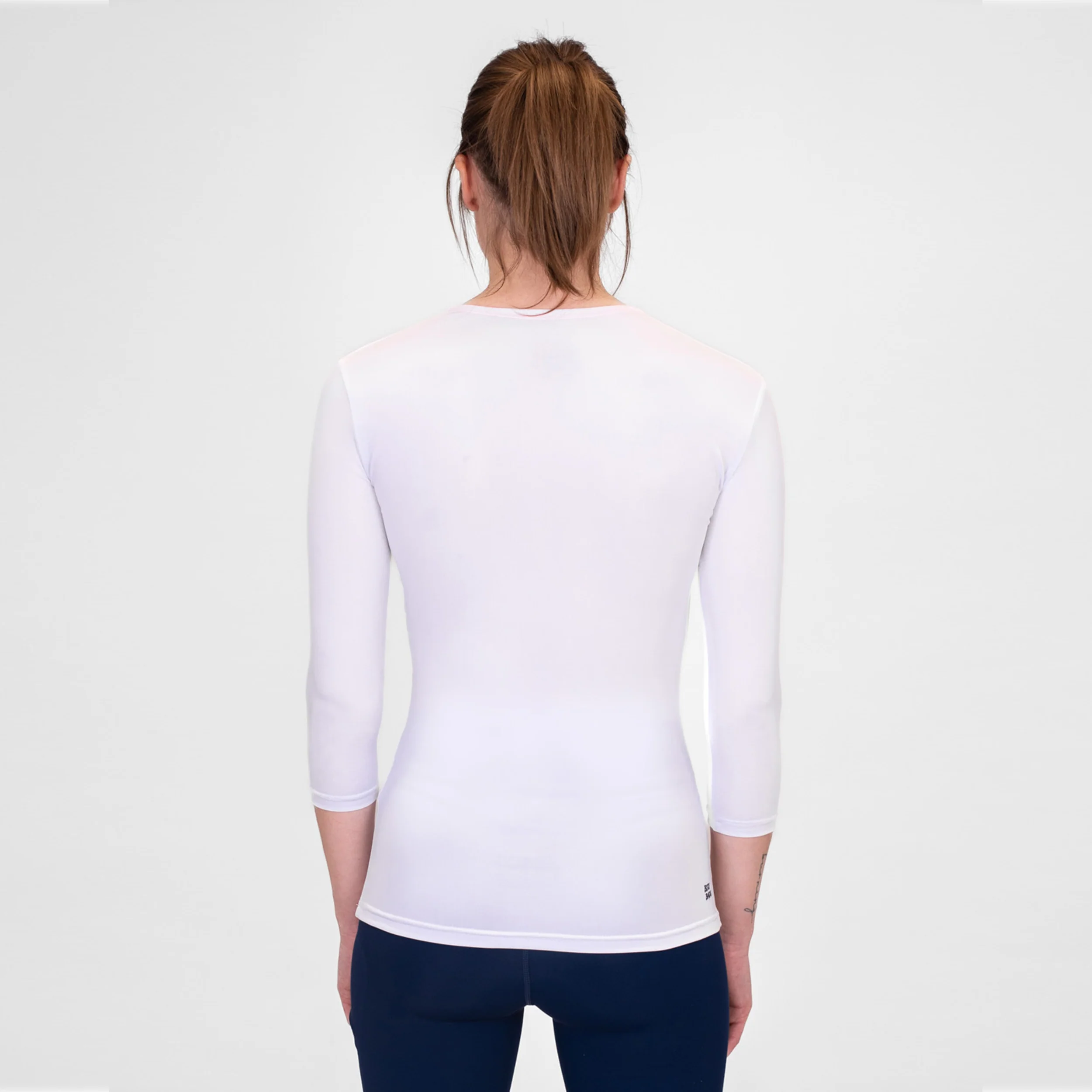 Crew V-Neck Longsleeve Damen-Weiß - Image 2