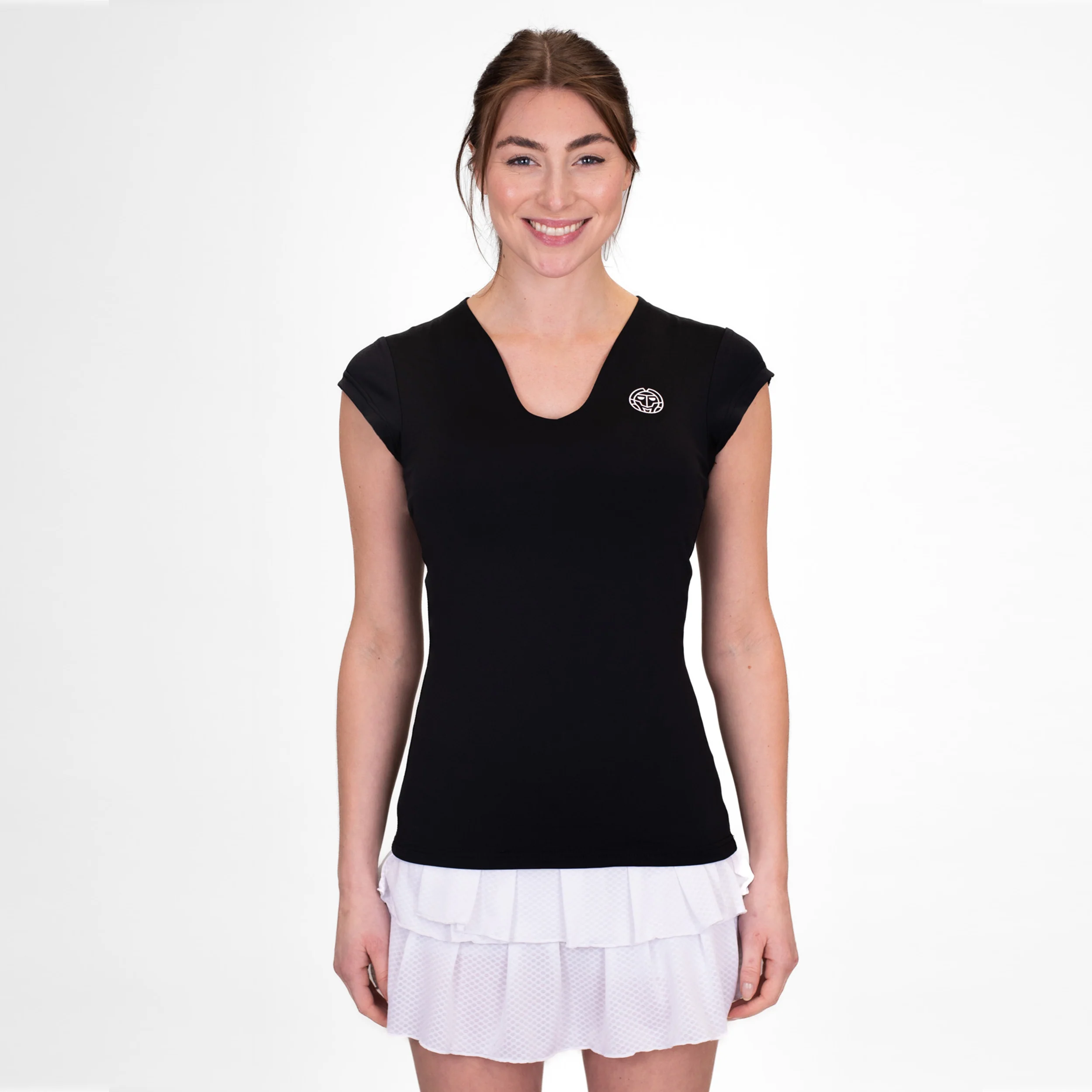Crew V-Neck T-Shirt Damen-Schwarz - Image 5