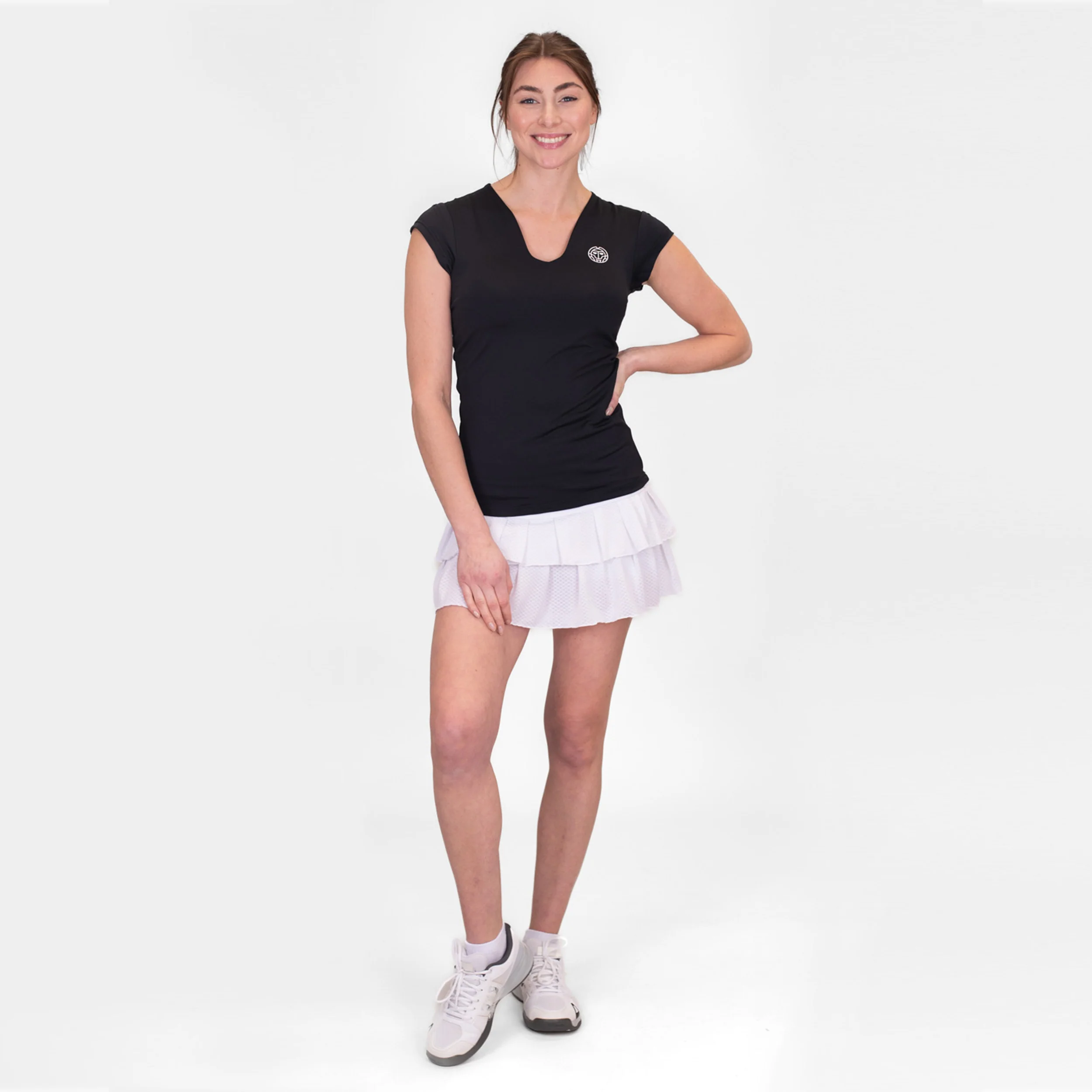 Crew V-Neck T-Shirt Damen-Schwarz - Image 7
