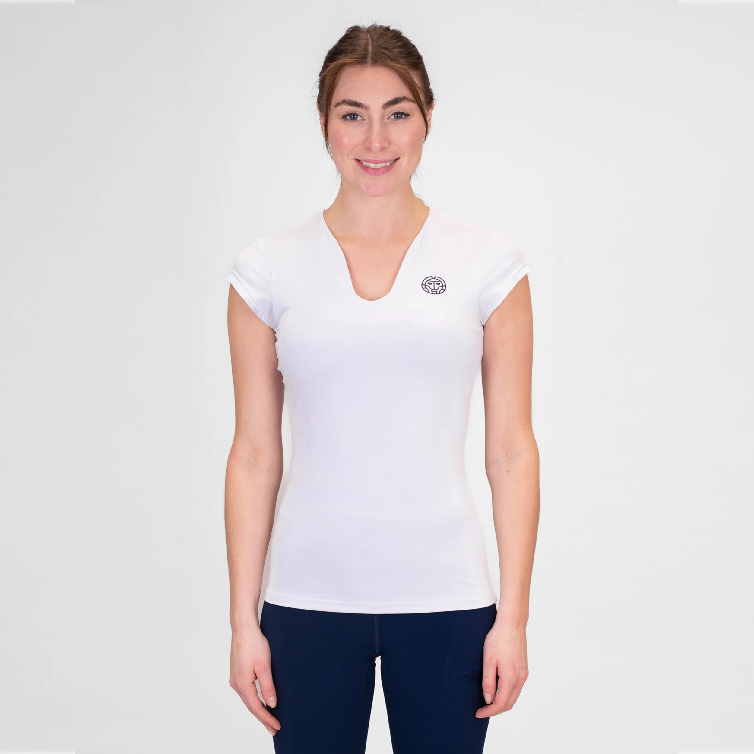 Crew V-Neck T-Shirt Damen-Weiß - Image 5