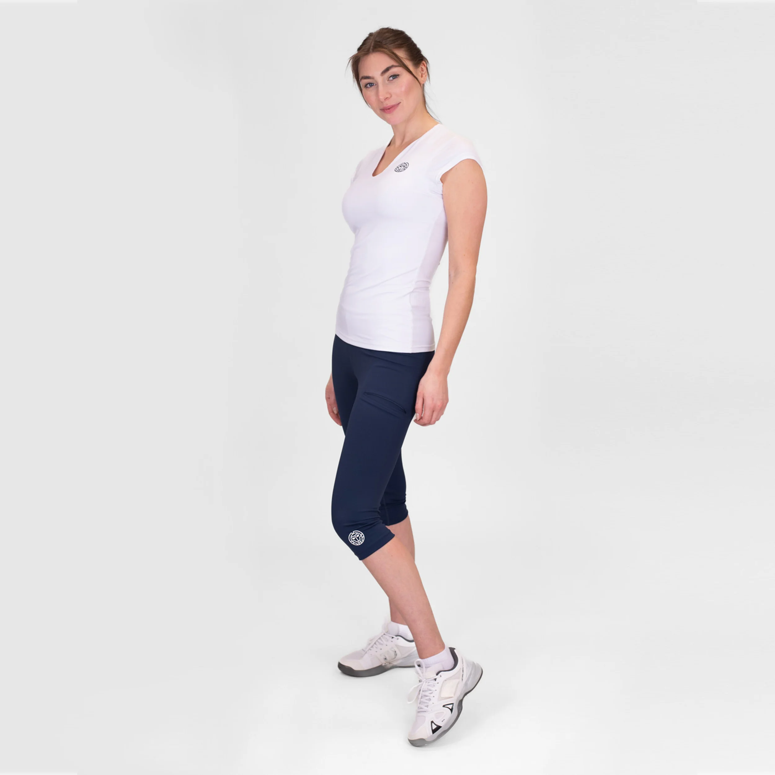 Crew V-Neck T-Shirt Damen-Weiß - Image 7
