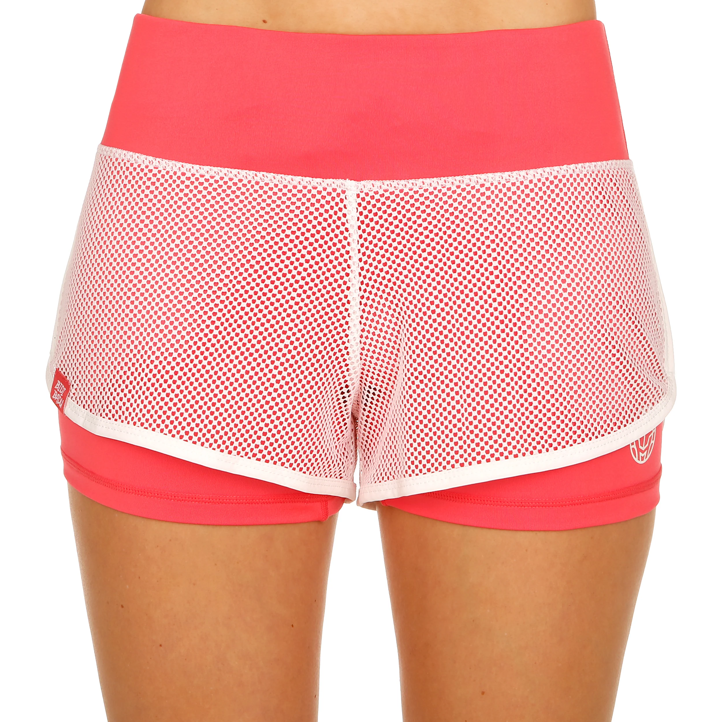 Efia Tech (2in1) Shorts Damen-Koralle,Weiß - Image 3