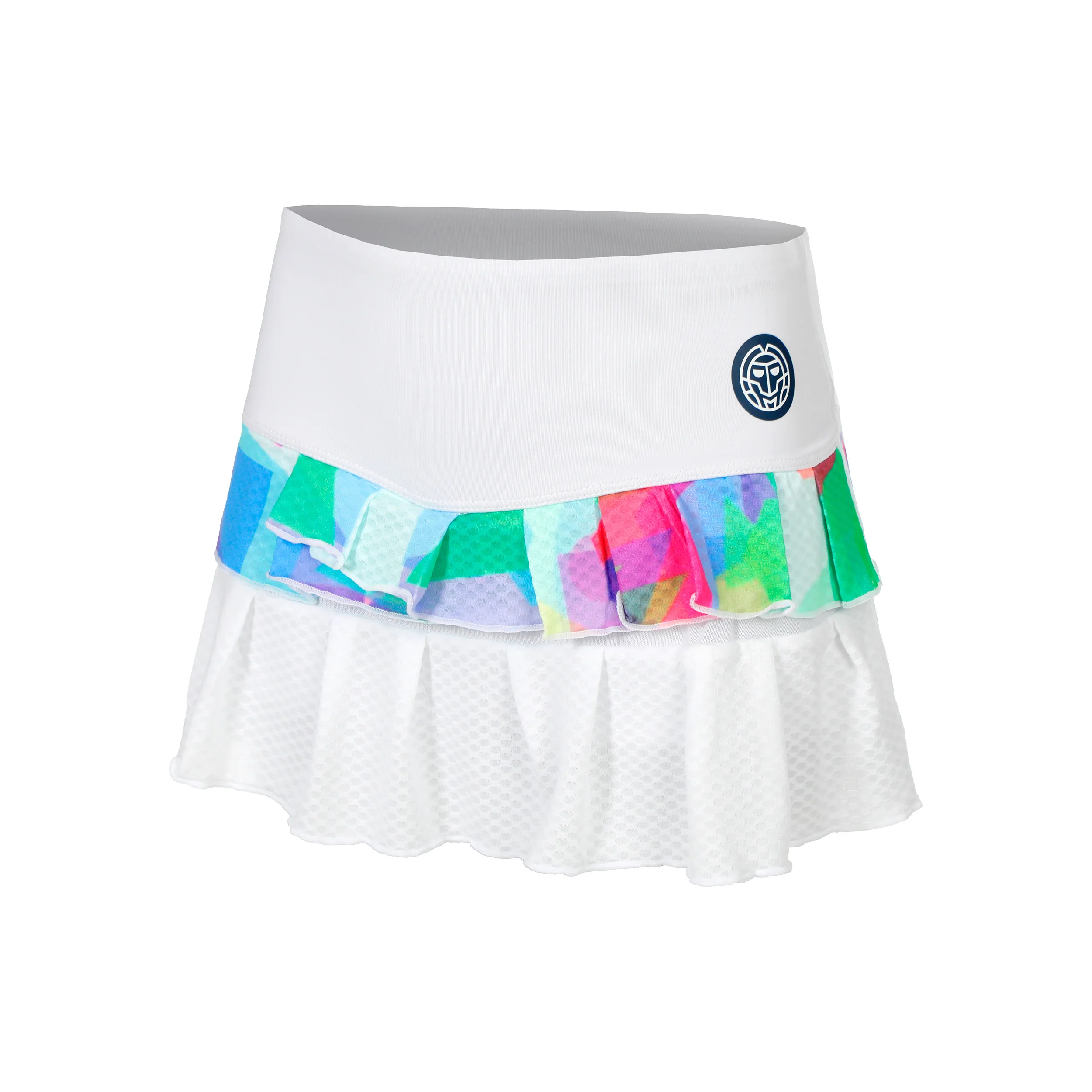Kaleido Pleated Rock Damen-Weiß,Mehrfarbig