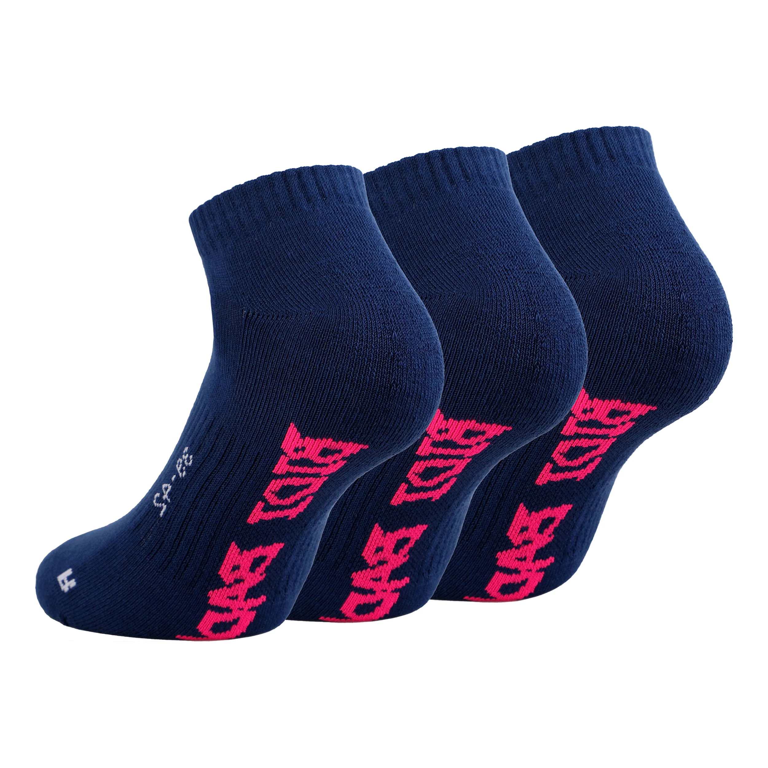 Leana No Show Tech Sportsocken 3er Pack Damen-Dunkelblau,Pink - Image 2