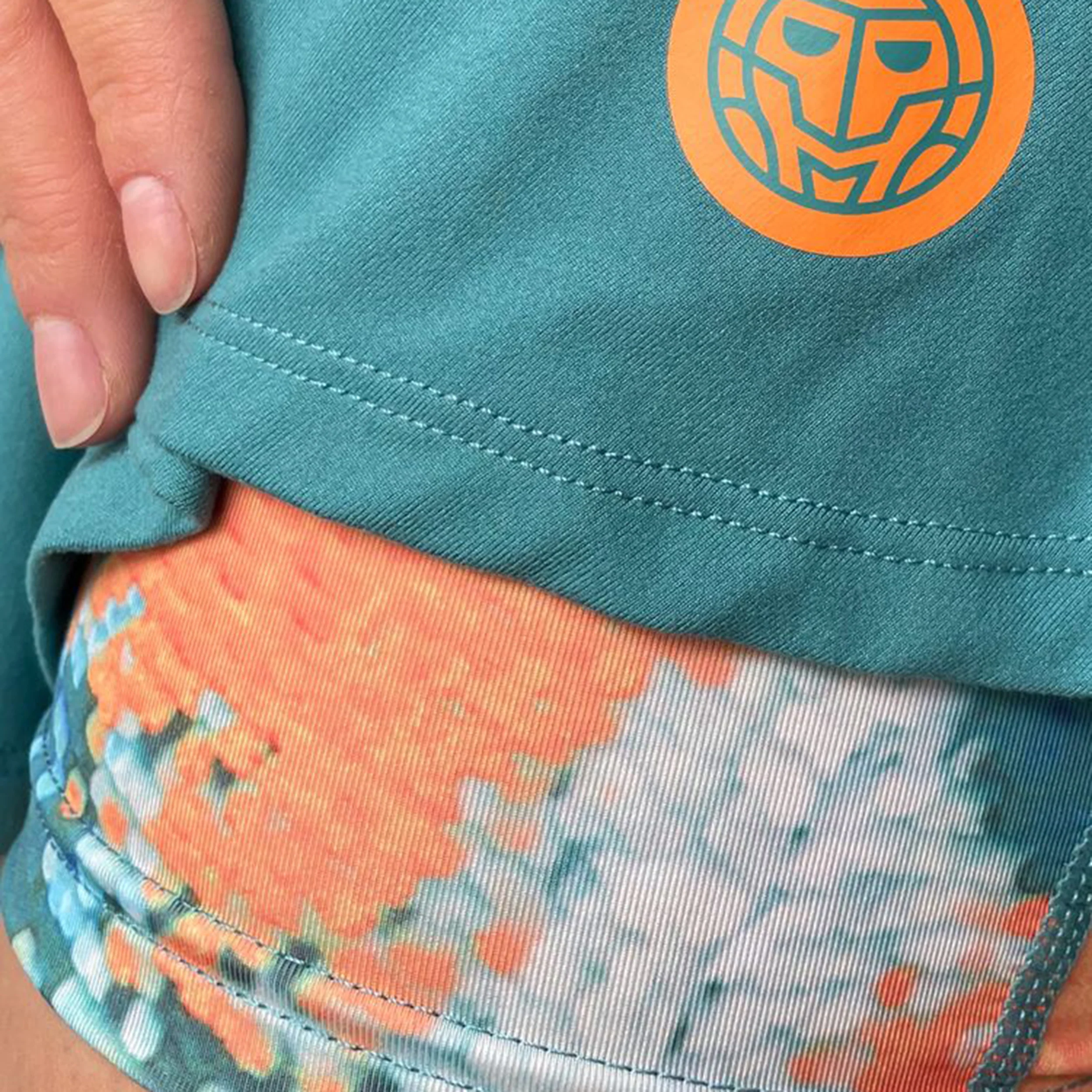 Melbourne 2025 Printed Wavy Rock Mädchen-Petrol,Orange - Image 6