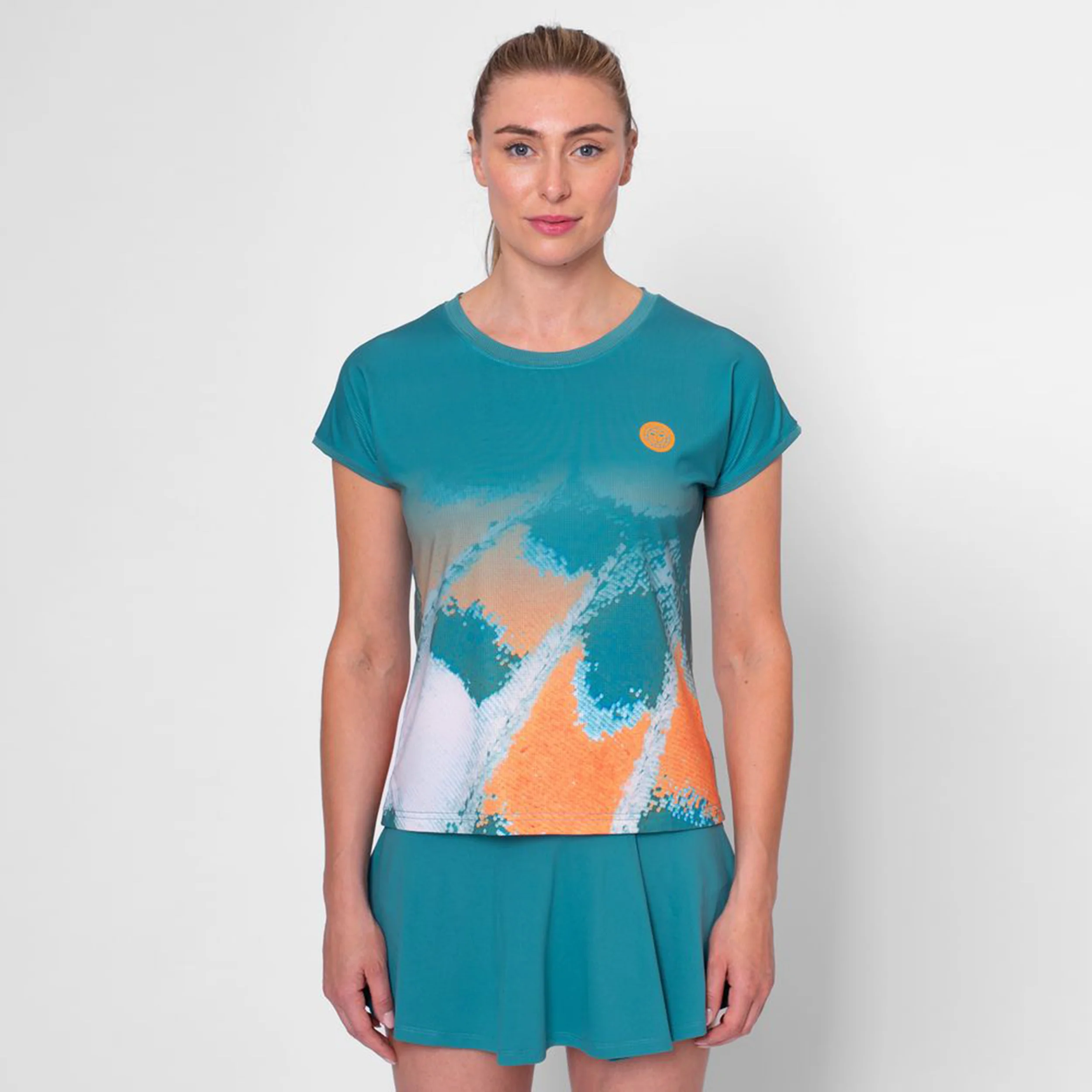 Melbourne 2025 T-Shirt Damen-Petrol,Orange - Image 3