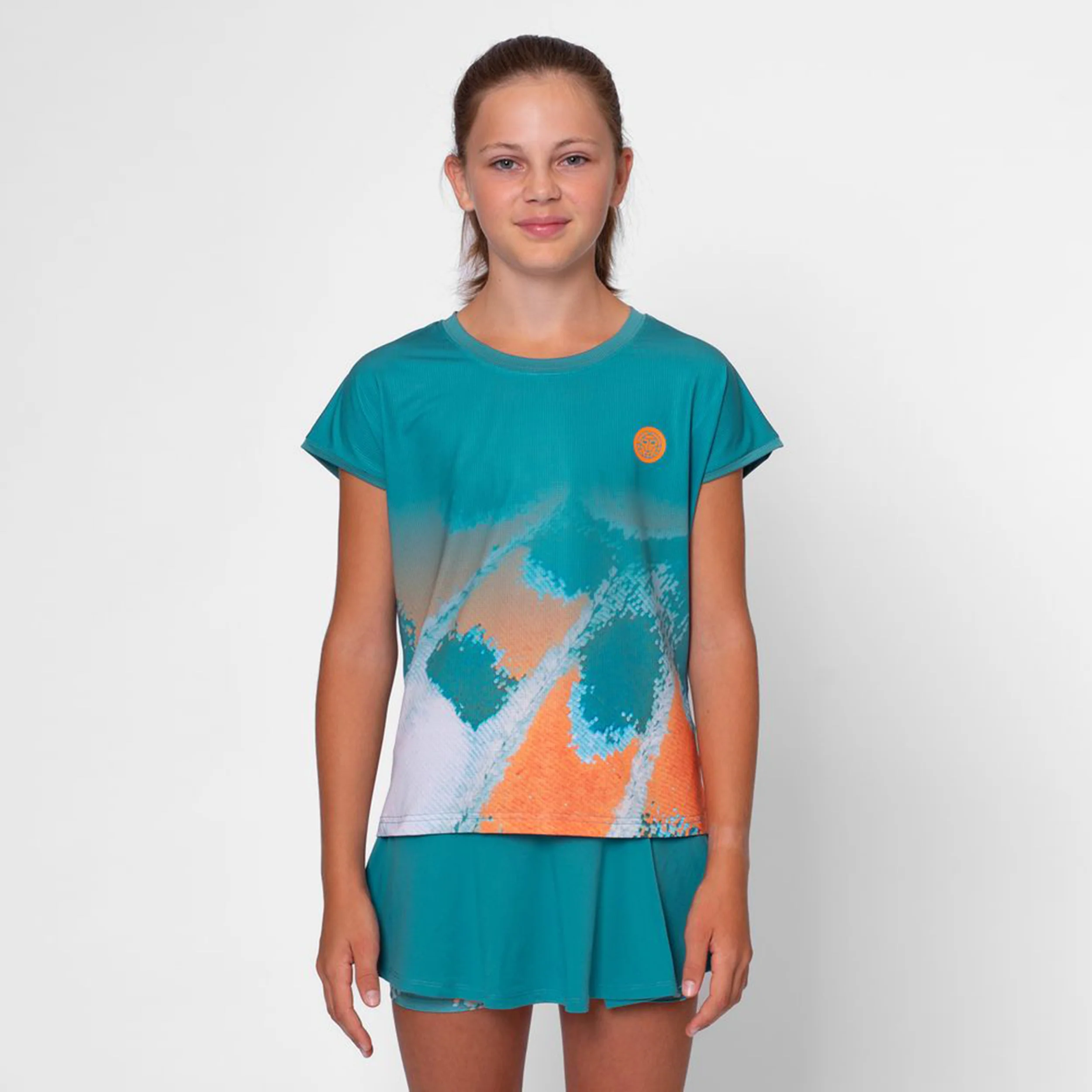 Melbourne 2025 T-Shirt Mädchen-Petrol,Orange - Image 3