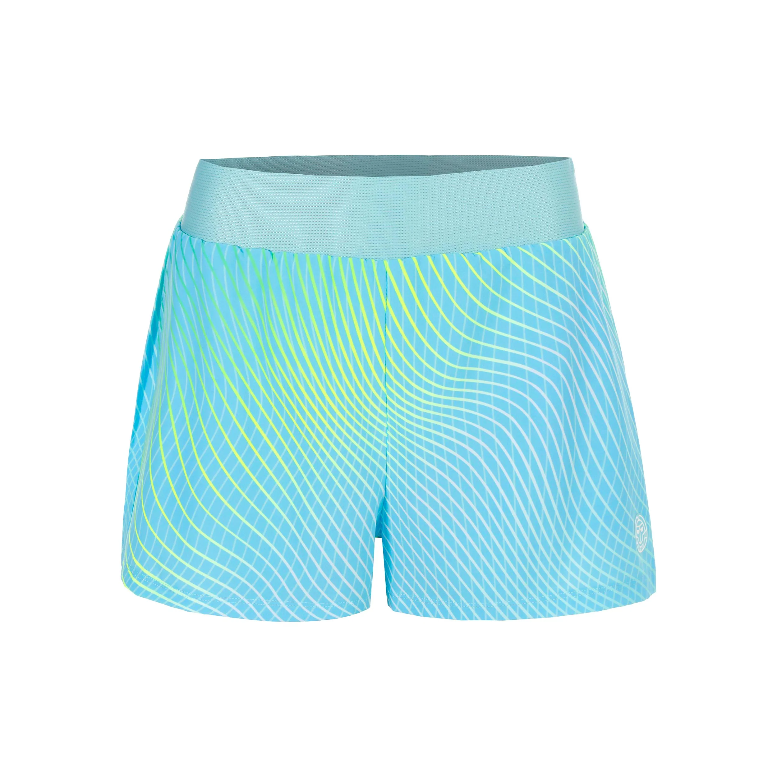 Out of Control 2in1 Shorts Damen-hellblau, neongelb