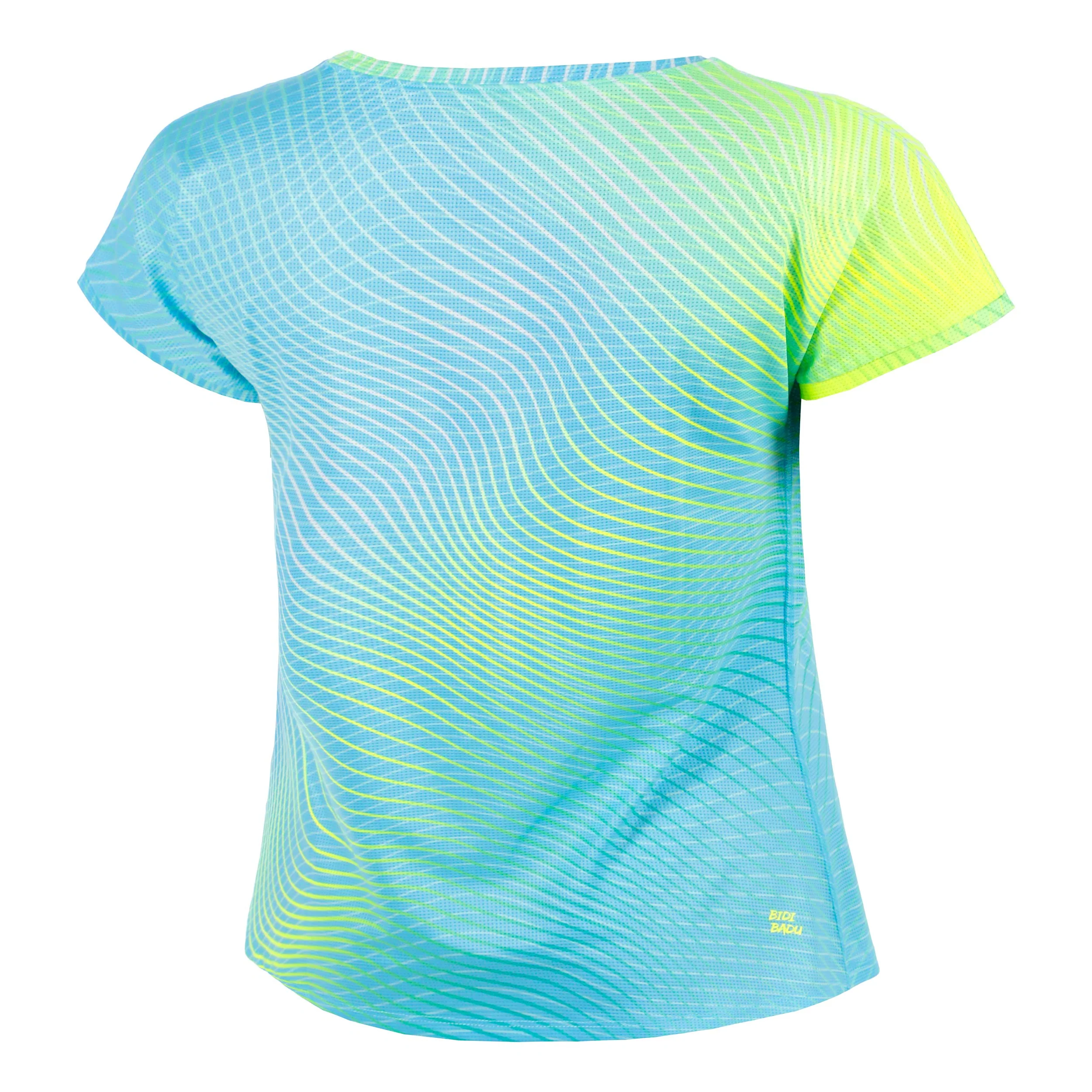 Out of Control Capsleeve T-Shirt Damen-hellblau, neongelb - Image 2