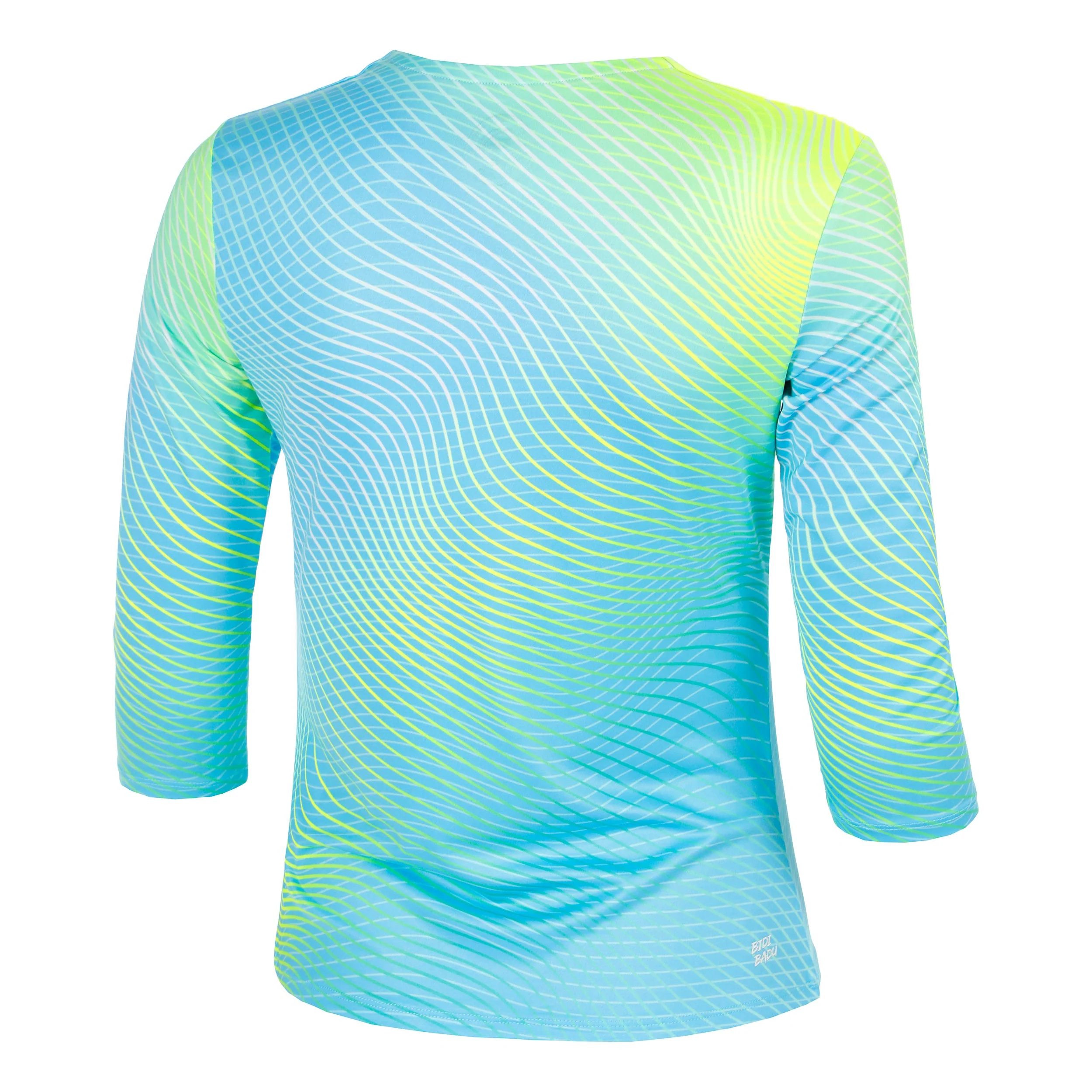 Out of Control V-Neck Longsleeve Damen-hellblau, neongelb - Image 2