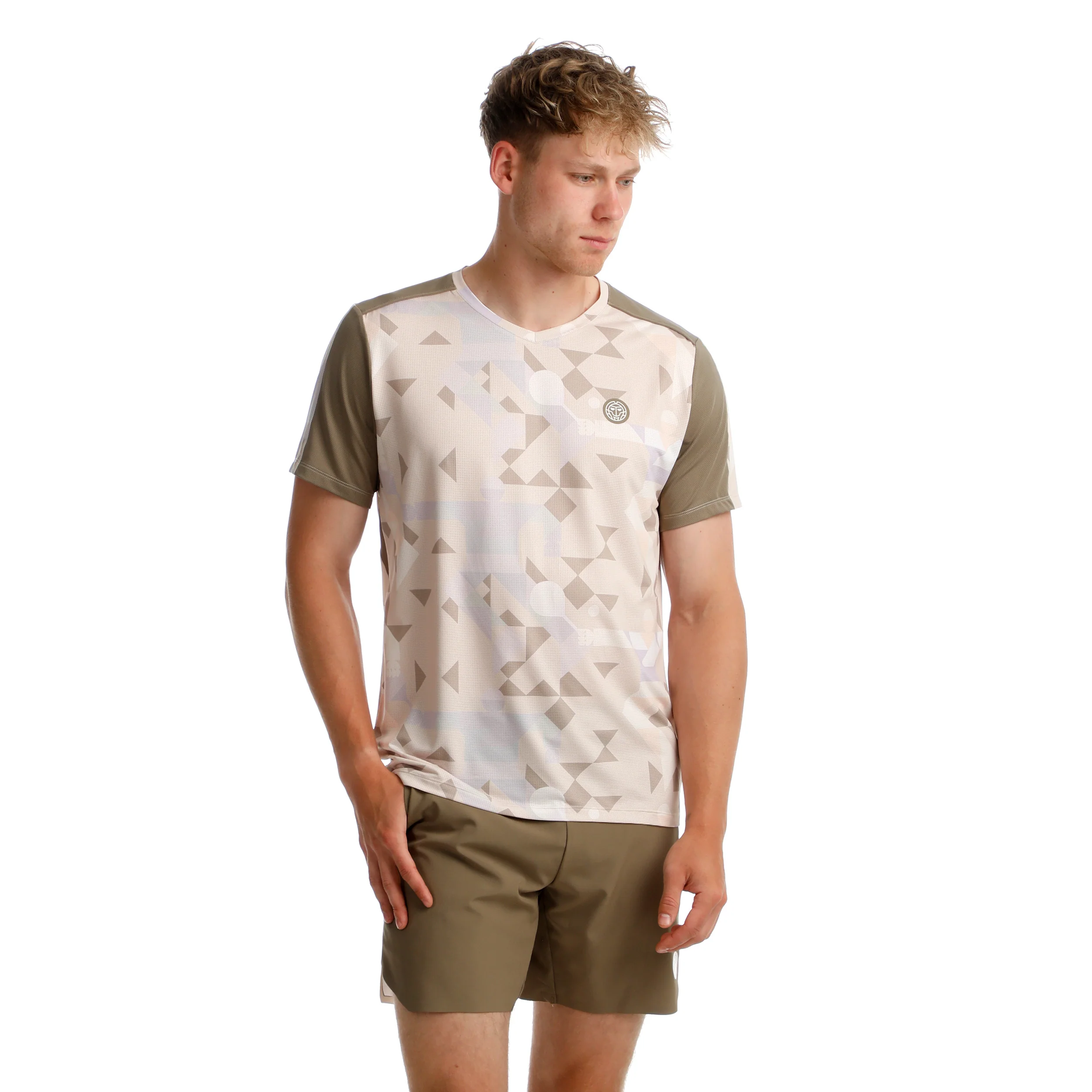 Paris 2025 V-Neck T-Shirt Herren-Beige,Braun - Image 6