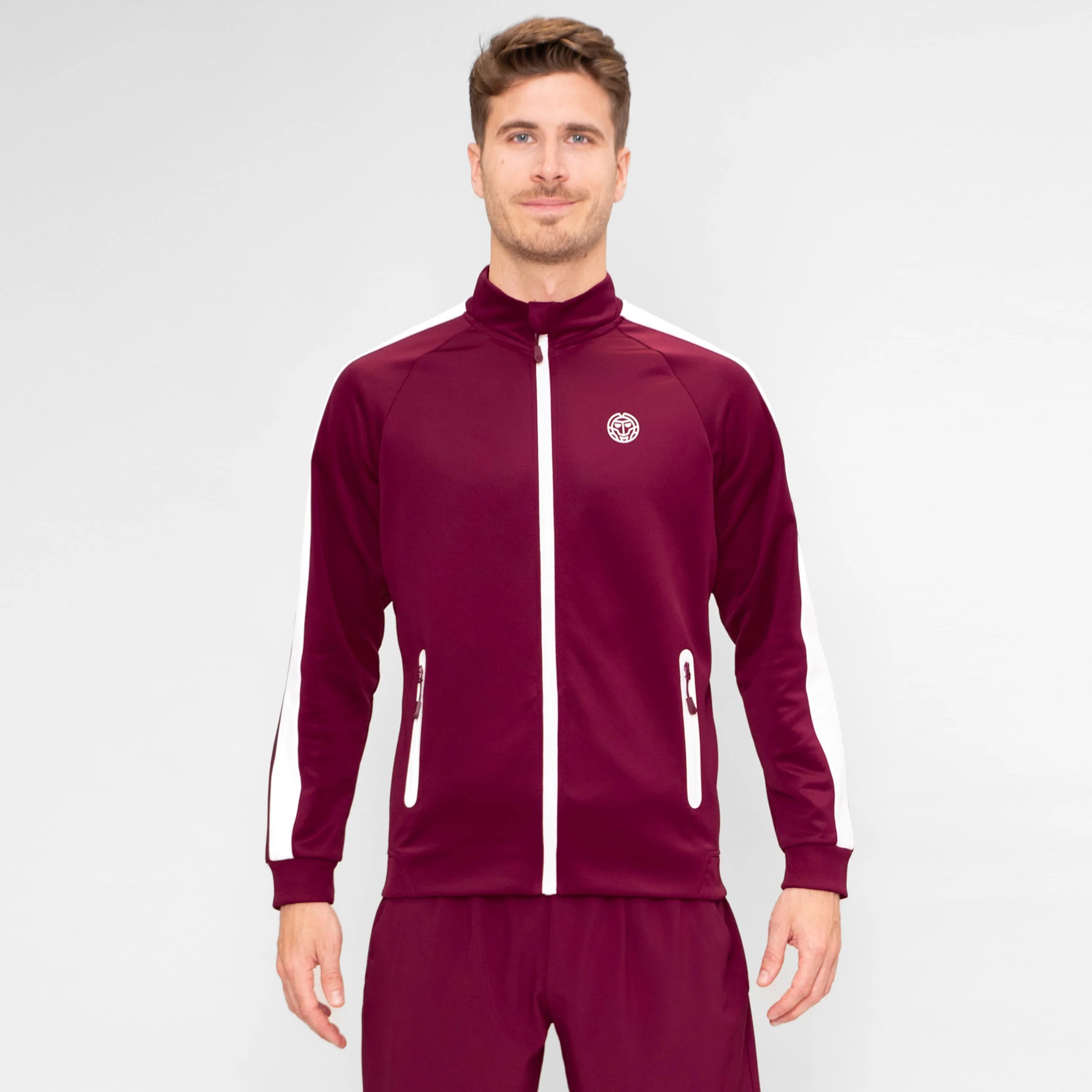 Protected Leafs Trainingsjacke Herren-Weinrot - Image 3