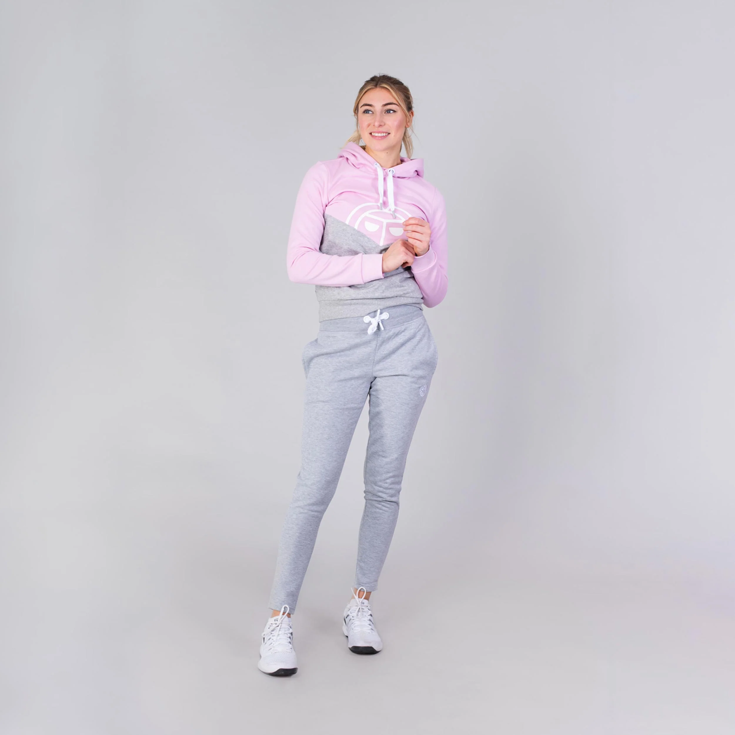 Salia Lifestyle Hoody Damen-Rosa,Hellgrau - Image 3