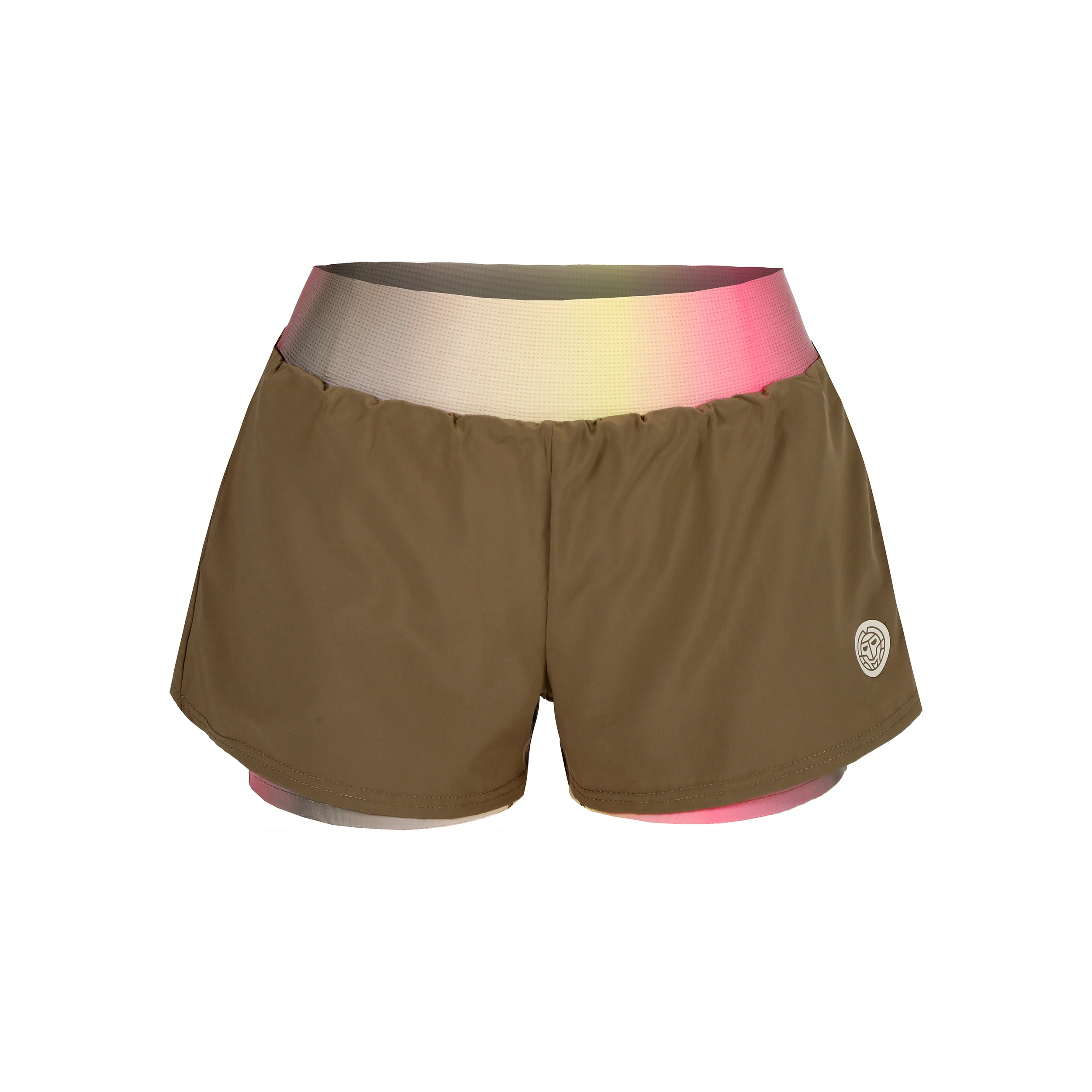 Spectrum 2In1 Printed Shorts Damen-Braun,Gelb