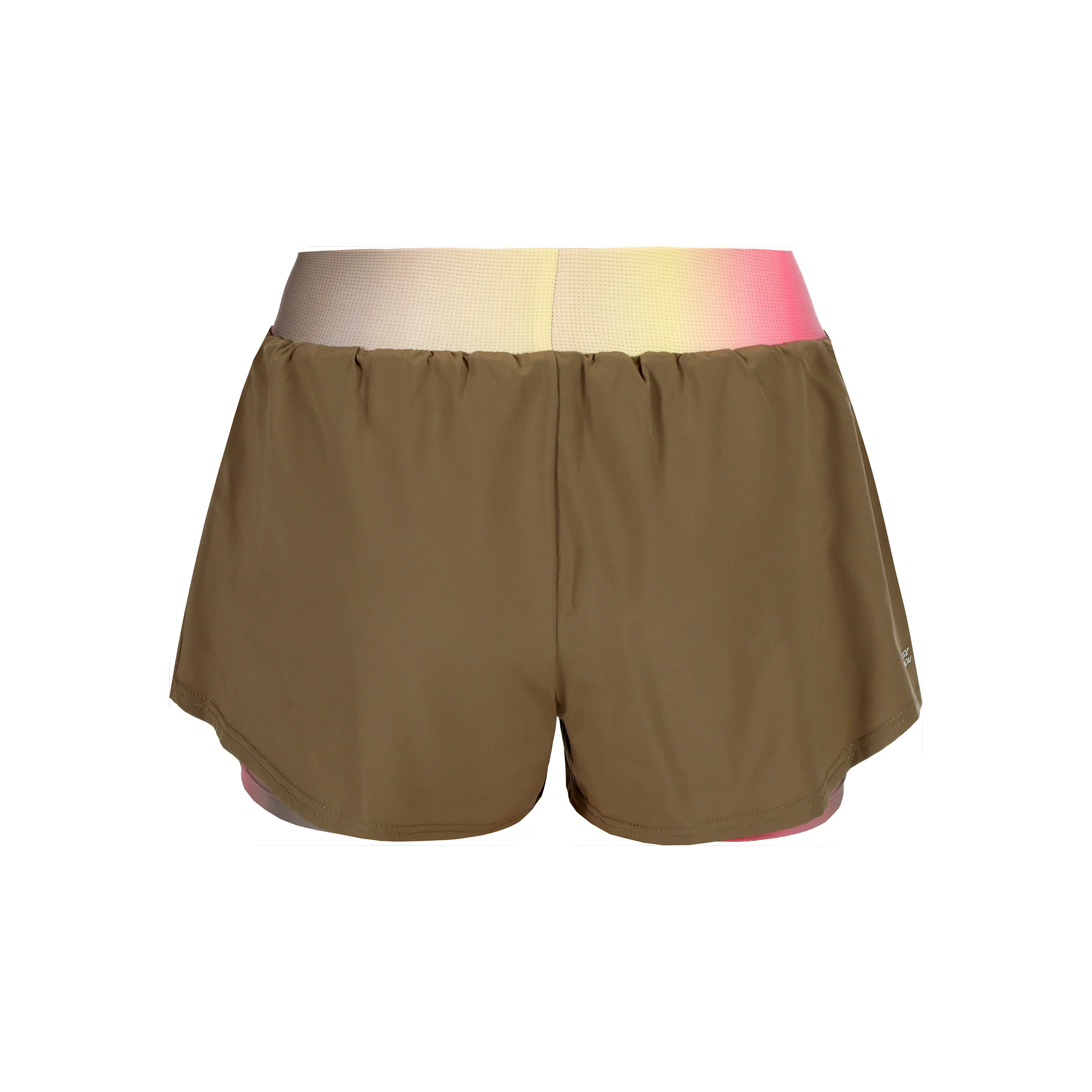 Spectrum 2In1 Printed Shorts Damen-Braun,Gelb - Image 2