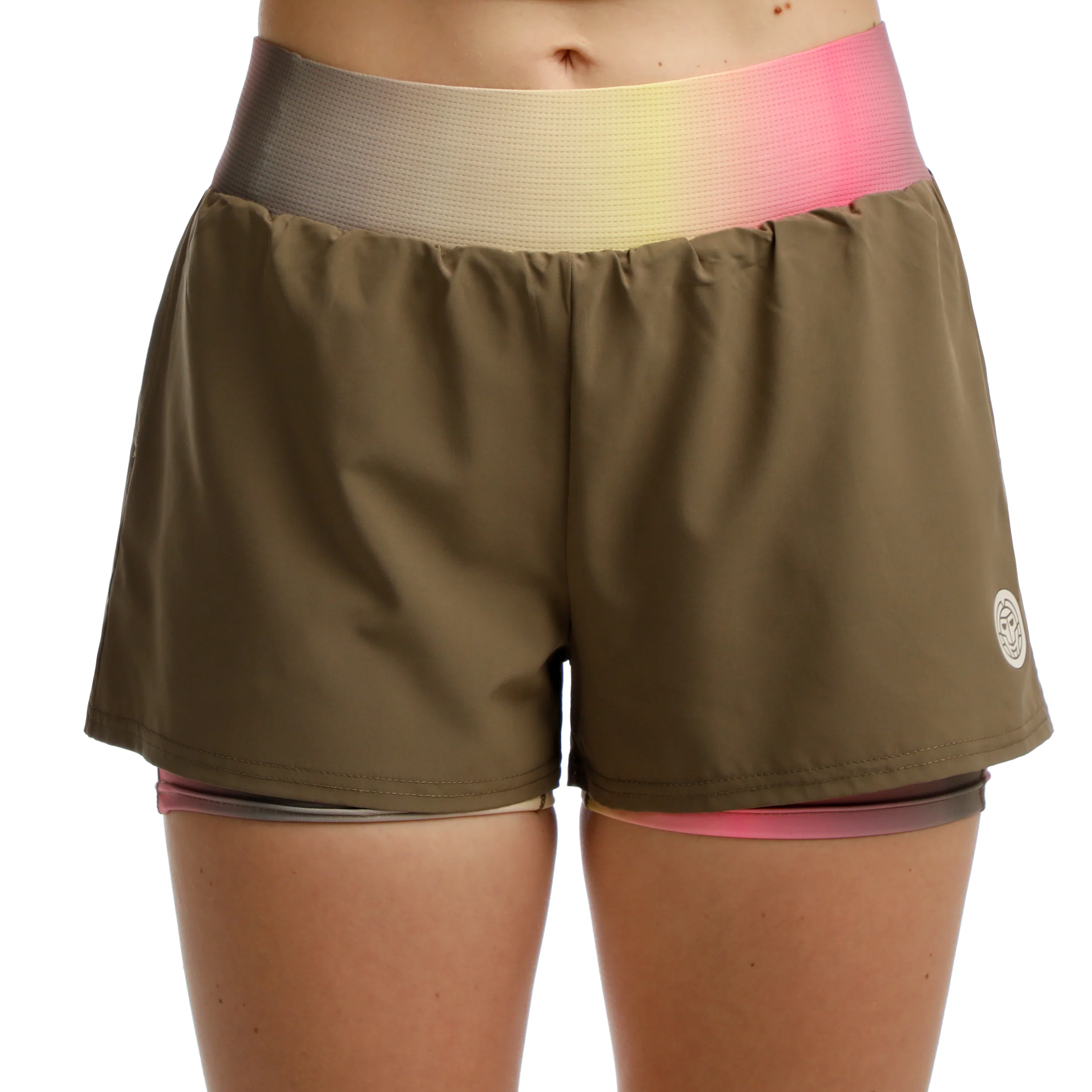 Spectrum 2In1 Printed Shorts Damen-Braun,Gelb - Image 8