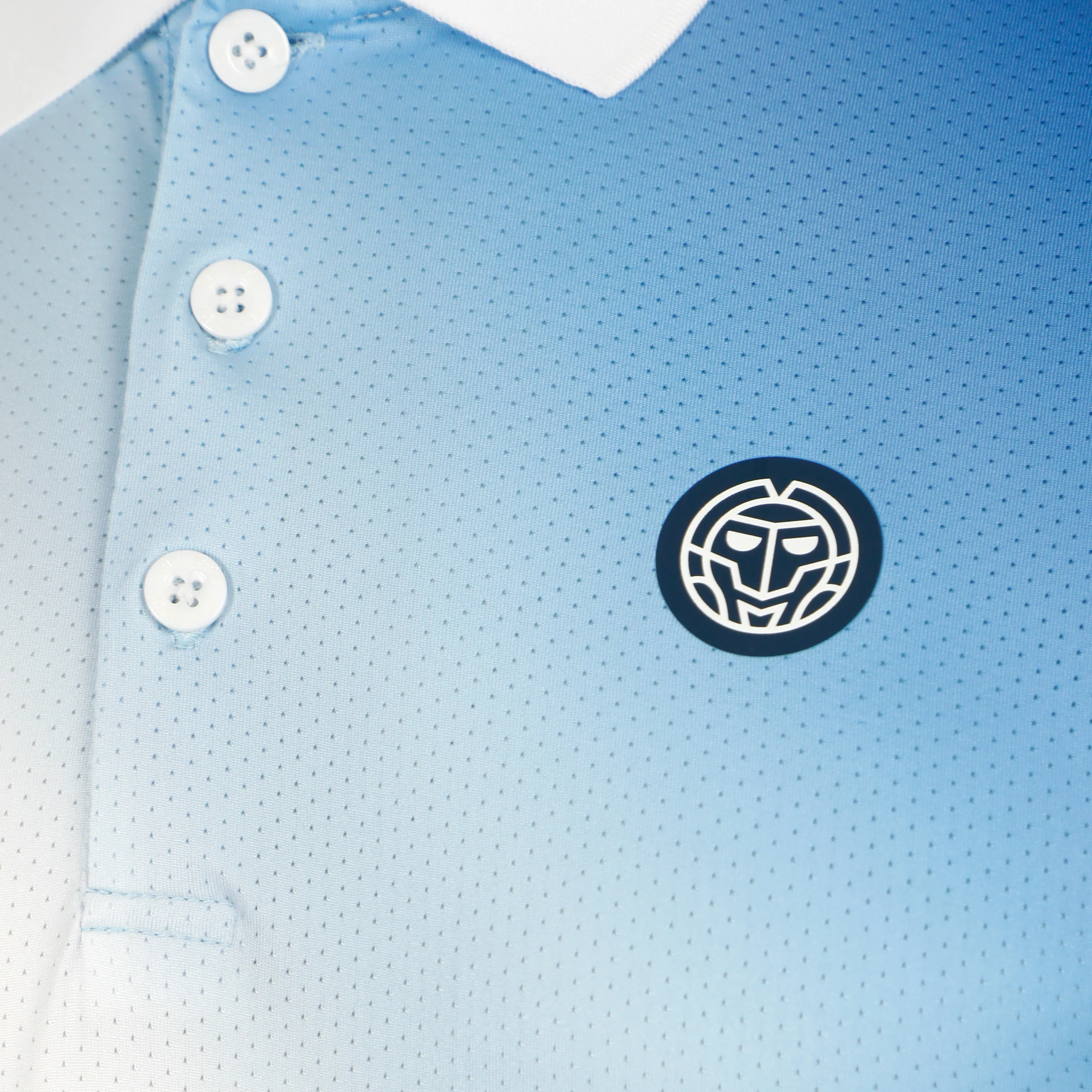 Watercolour Polo Herren-Weiß,Blau - Image 3
