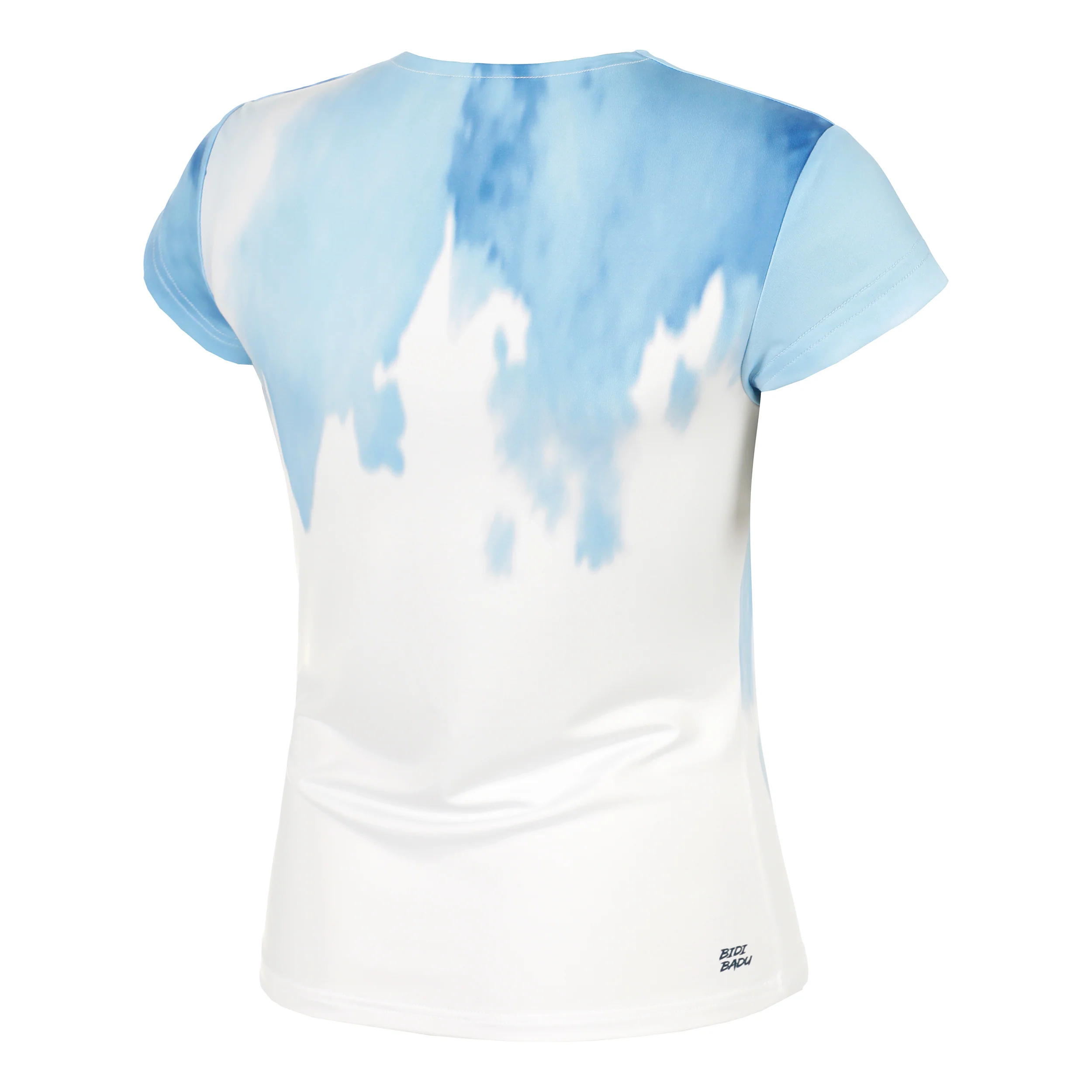 Watercolour V-Neck T-Shirt Damen-Weiß,Blau - Image 2