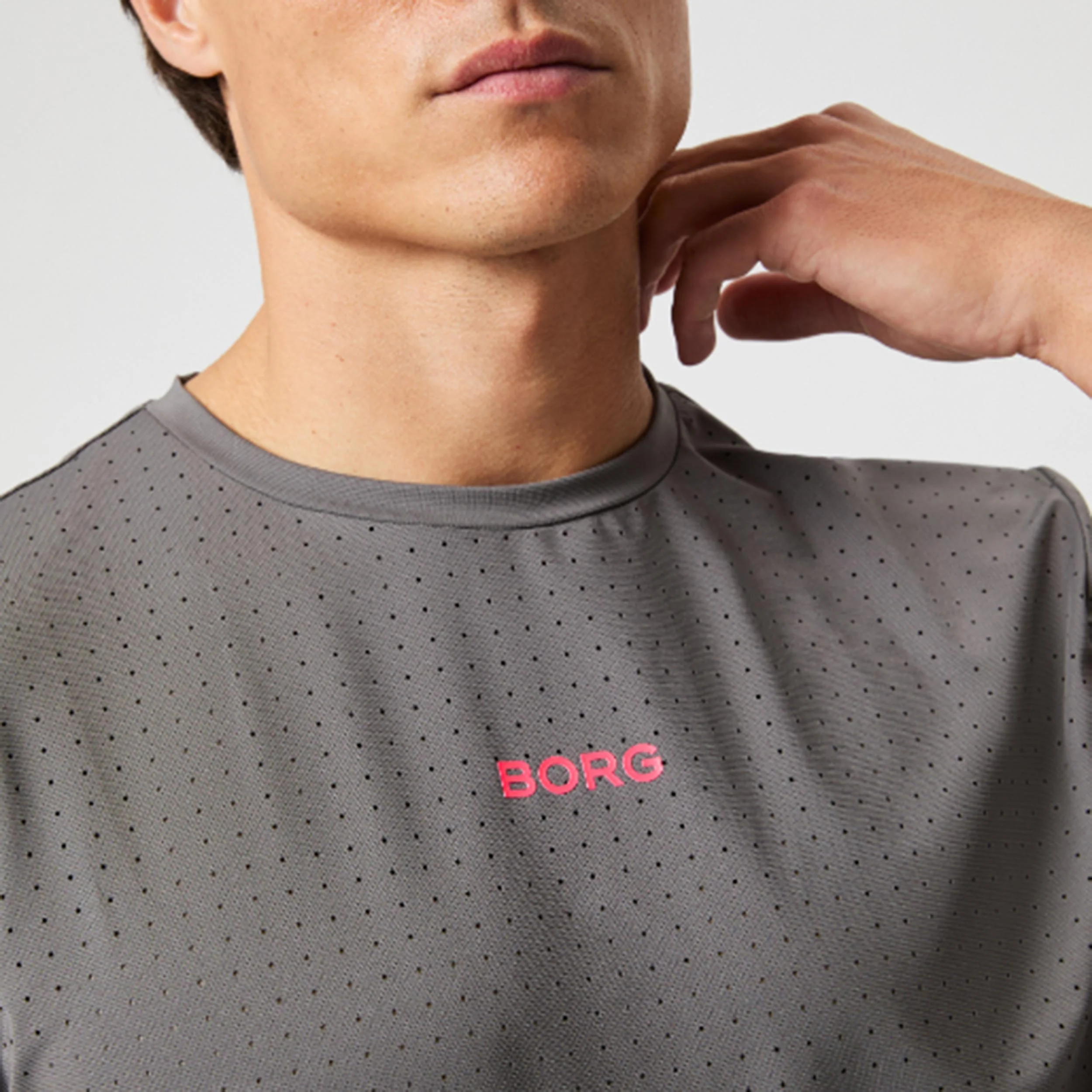 Borg Performance Perforated T-Shirt Herren-Grau - Image 3
