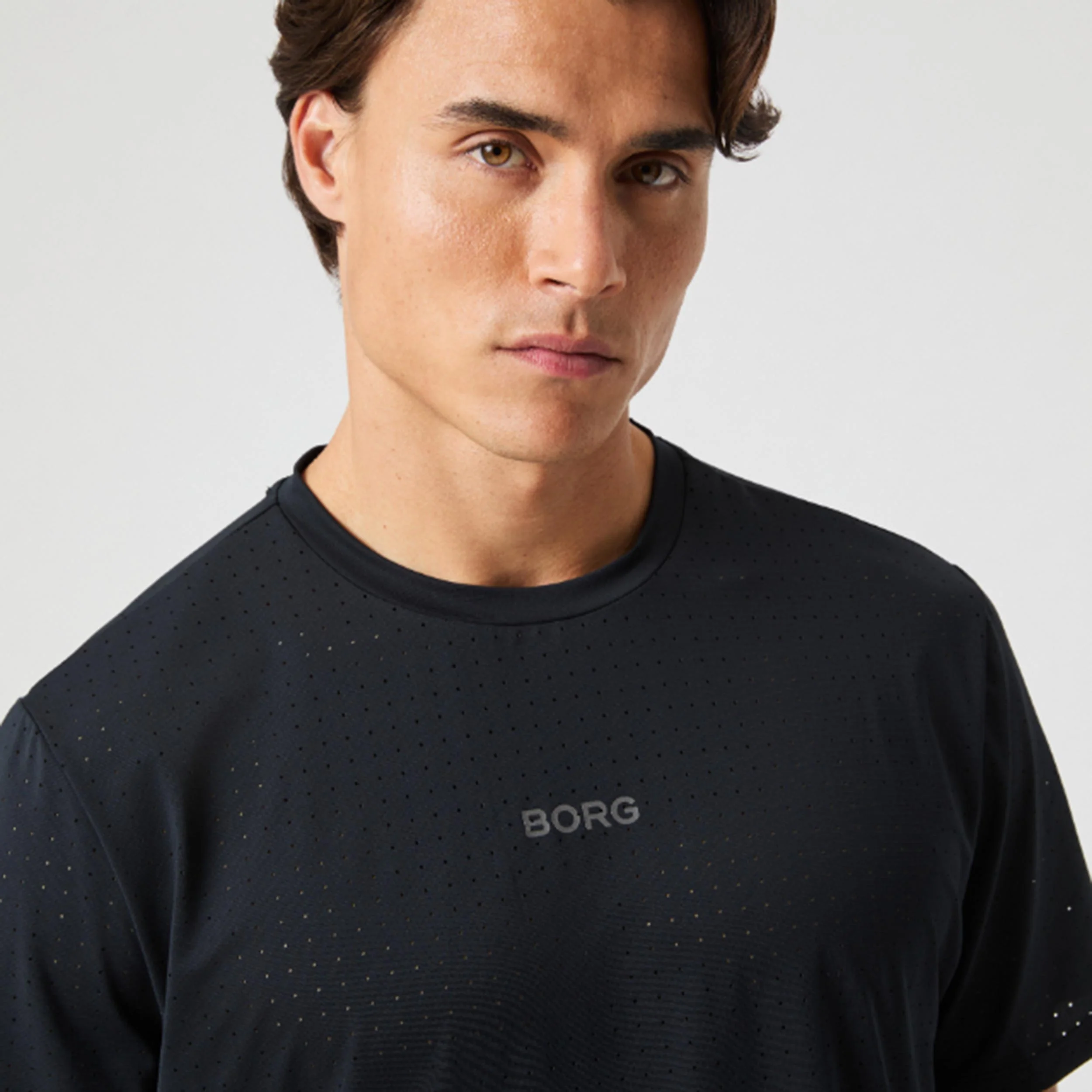 Borg Performance Perforated T-Shirt Herren-Schwarz - Image 3