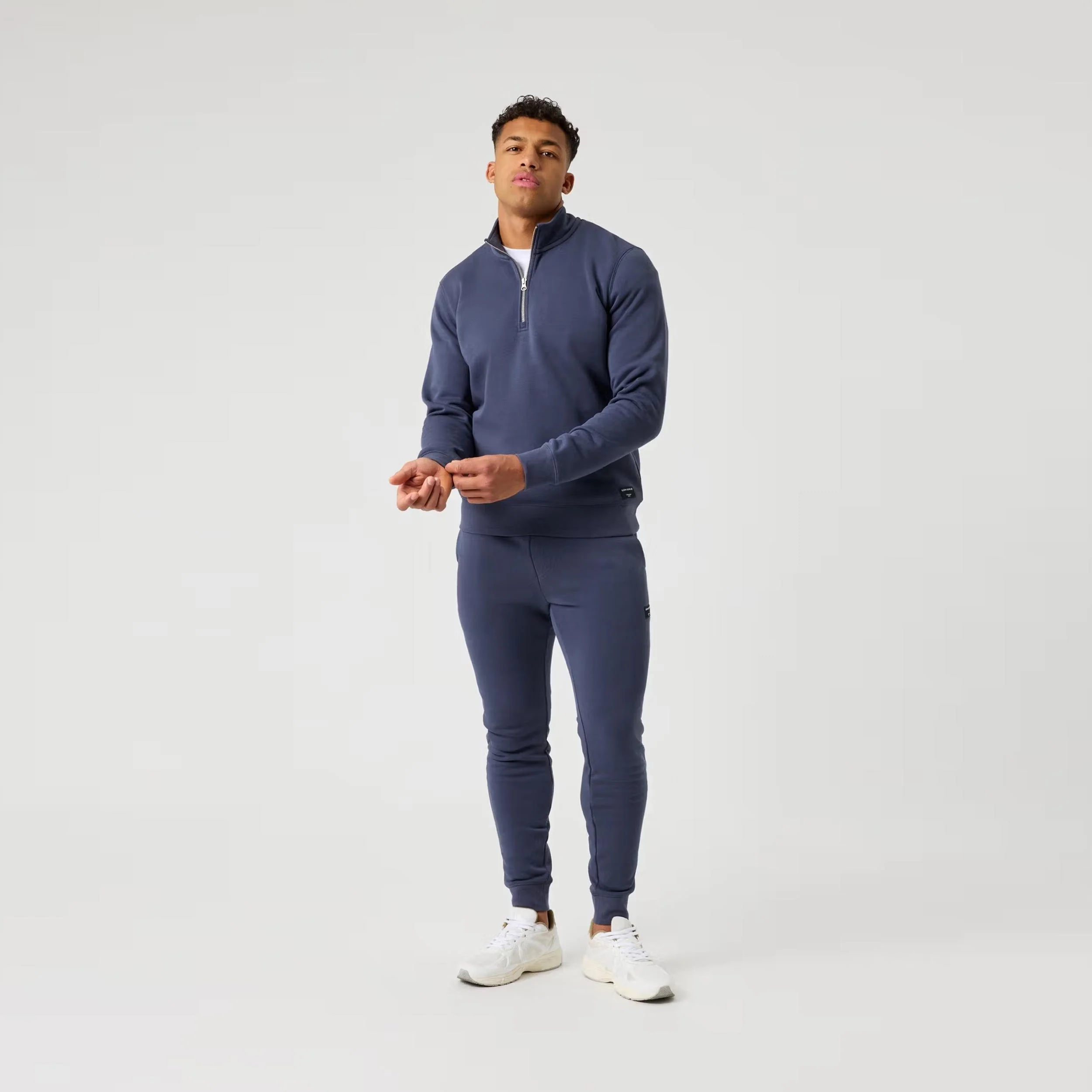 Centre Half Zip Sweatshirt Herren - blaugrau - Image 5