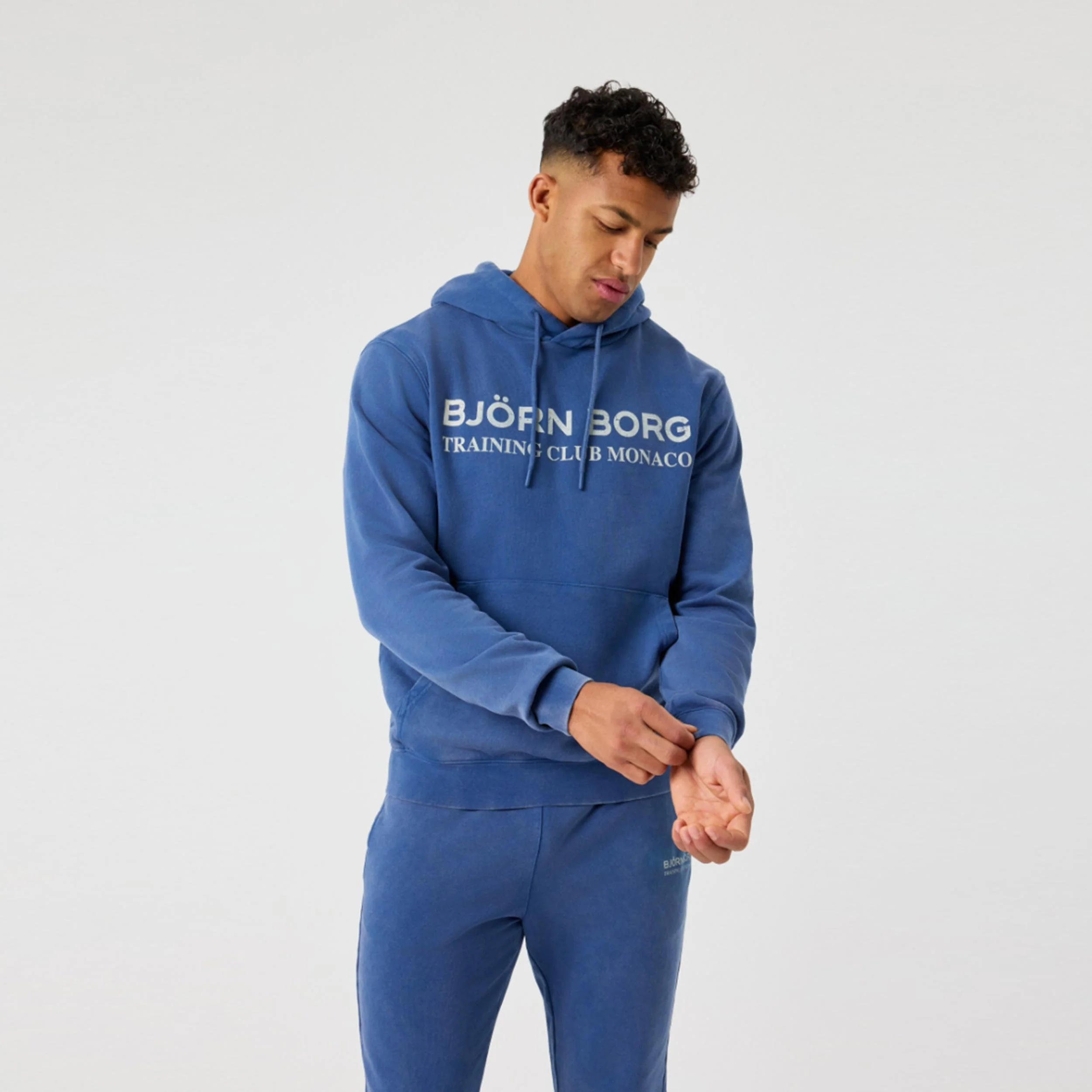 Classic Print Hoody Herren-blau